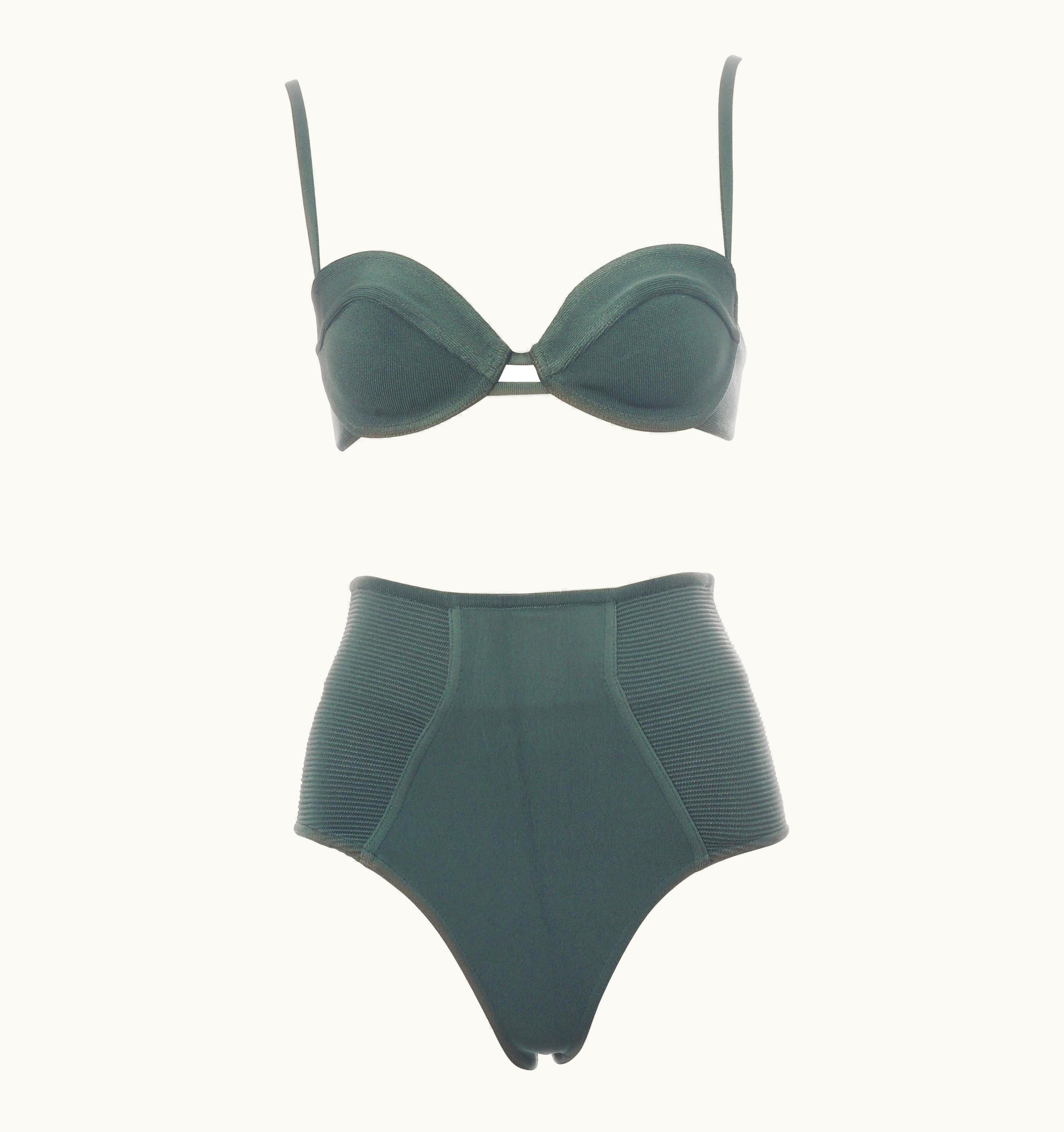 Alaia Azzedine Alaia Mint Green Spandex Bra And Shorts, S/S 1990