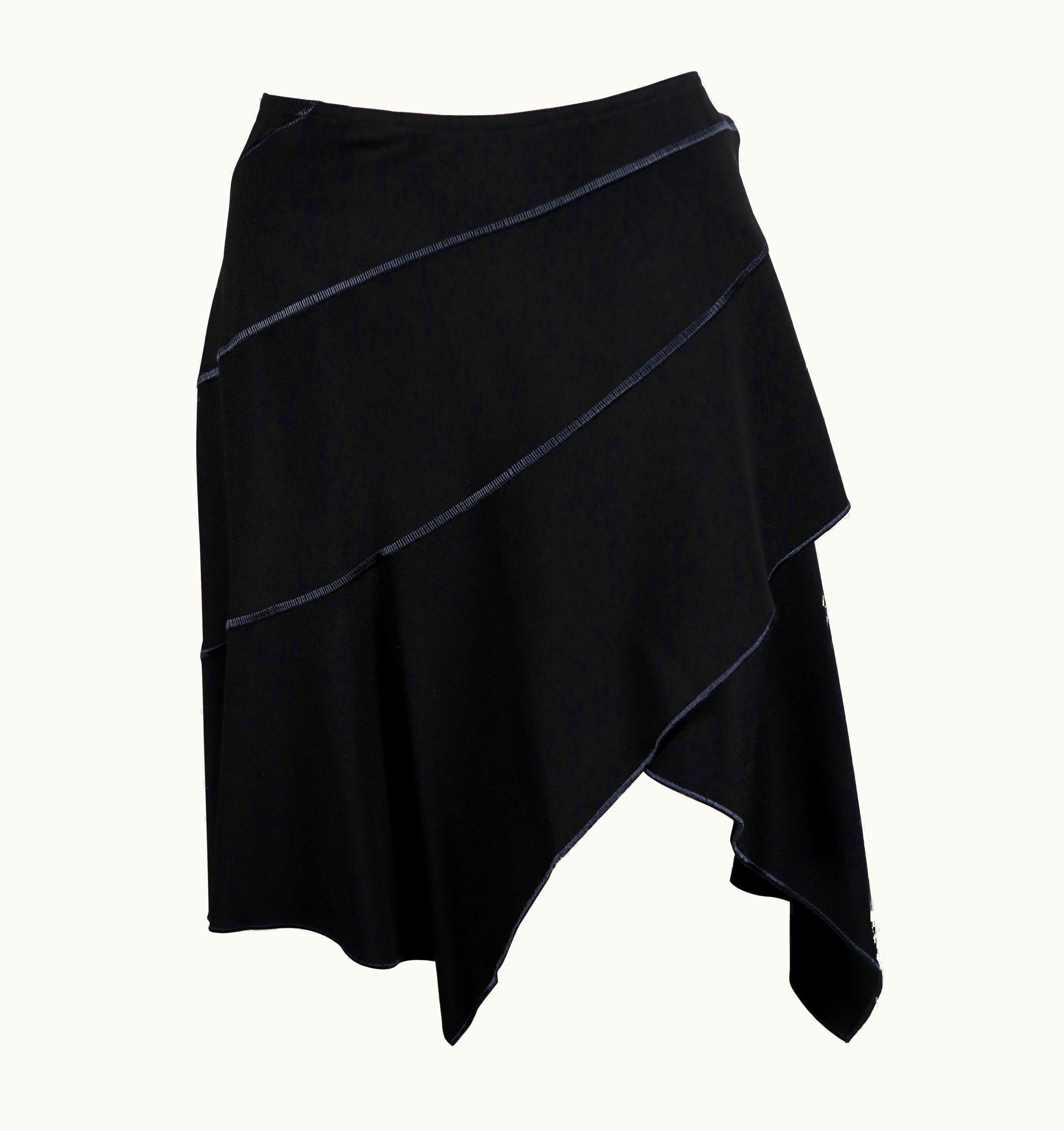 Alaia 2000' Azzedine Alaia Black Wrap Skirt With Asymmetrical Hemline