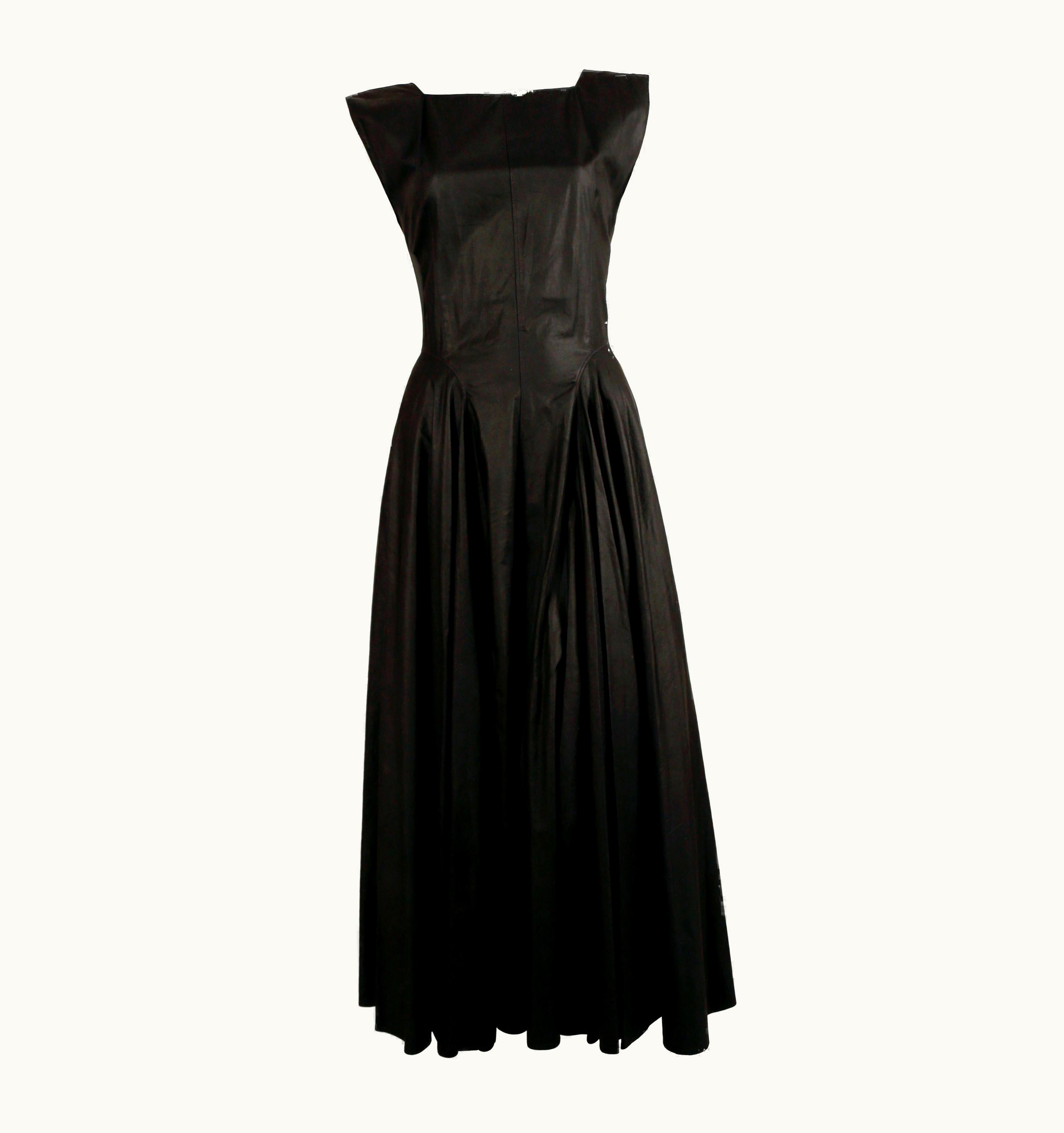 Alaia 1980' Azzedine Alaia Long Full Skirted Seamed Black Dress