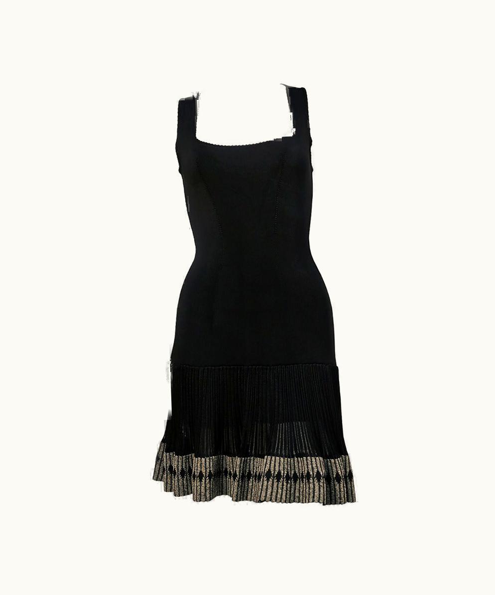 Alaia 1990' Azzedine Alaia Black Sleeveless Dress With Ruffled Hemline