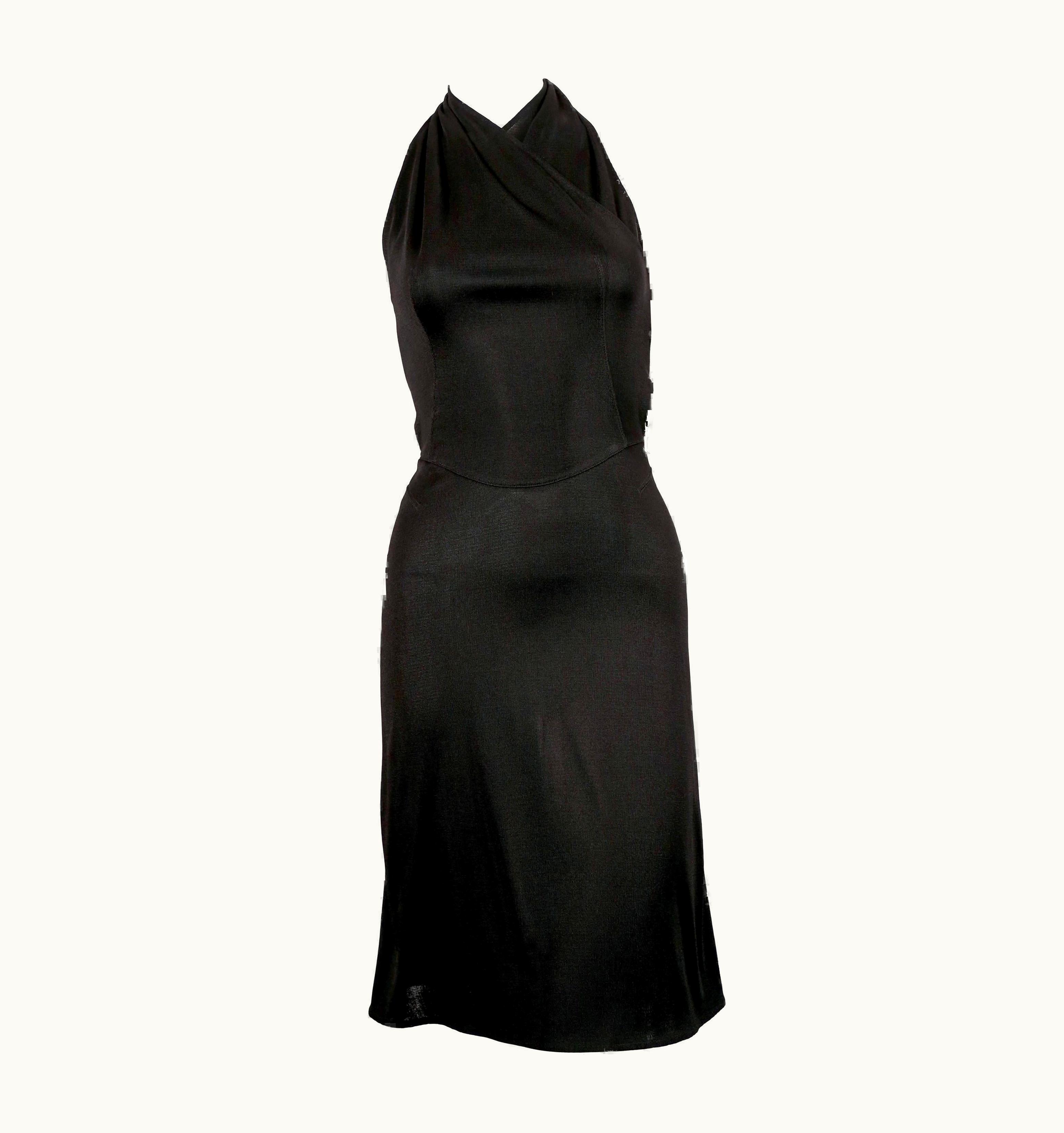 Alaia 2000 Azzedine Alaia Documented Black Halter Dress With Unique Back