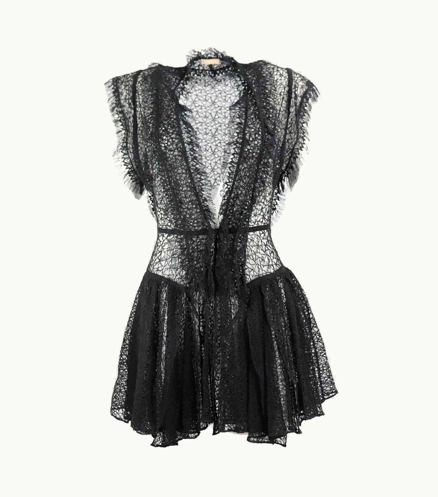 Alaia Azzedine Alaïa Broderie Anglaise Cotton Mini Dress Uk