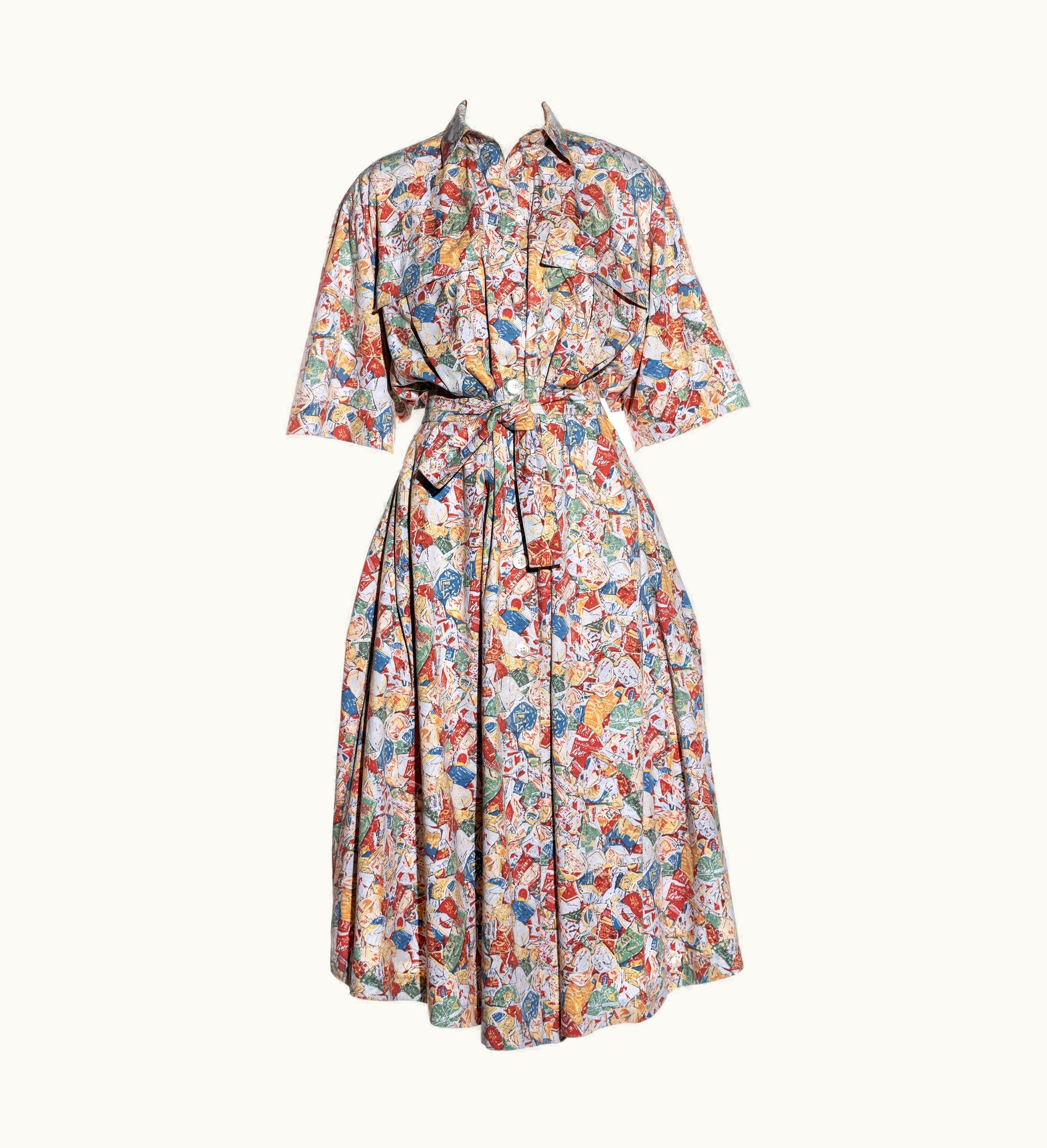 Alaia Azzedine Alaia Cotton Coat Dress With César Baldaccini Print, S/S 1985