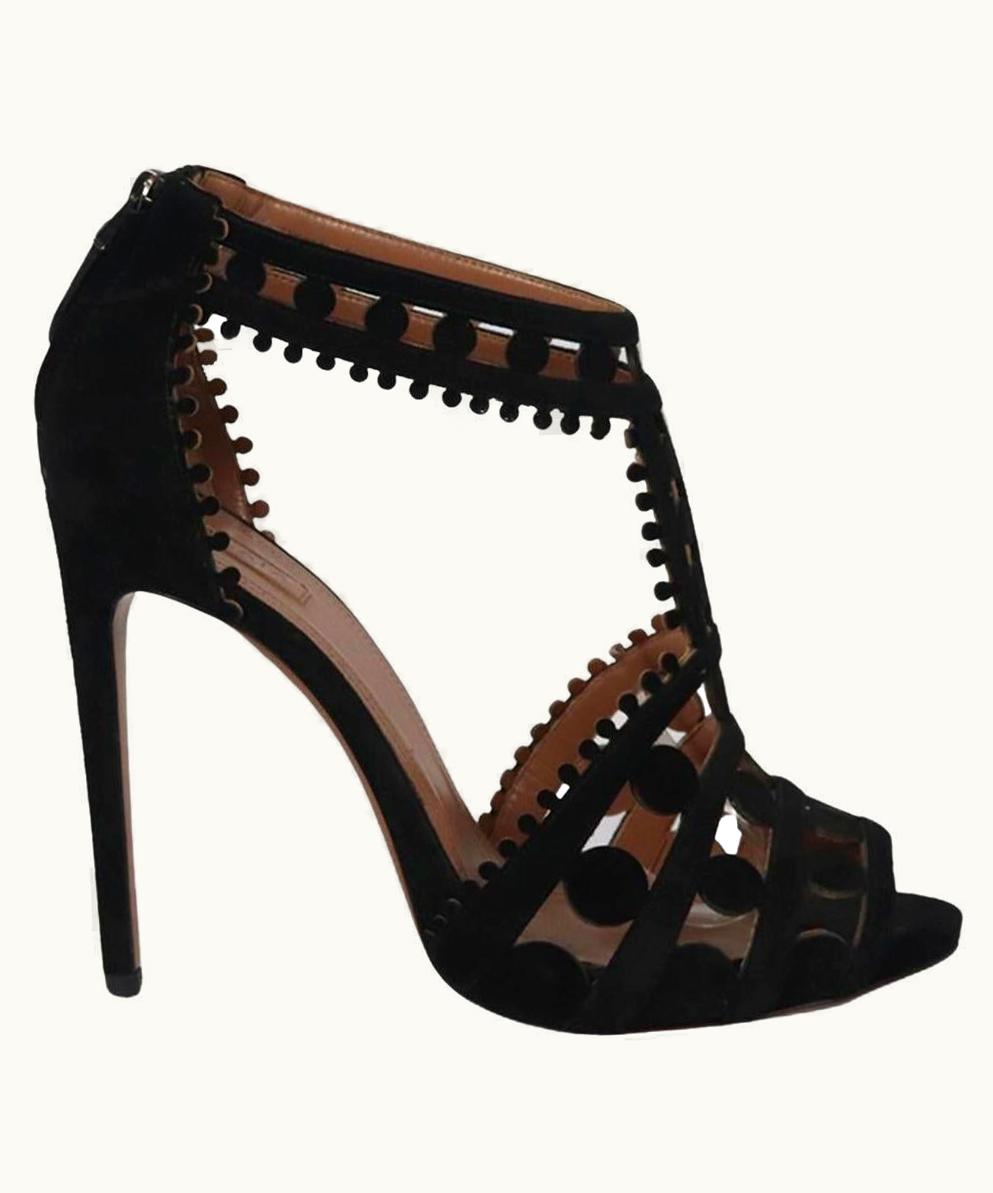 Alaia Azzedine Alaïa Cutout Suede Sandals Eu 40 Us