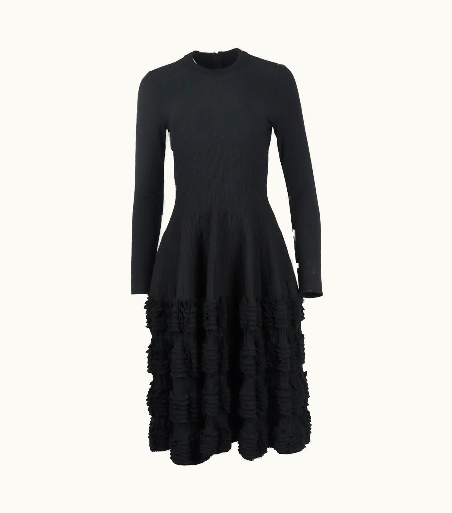 Alaia Azzedine Alaïa Ruffled Wool Blend Midi Dress Uk