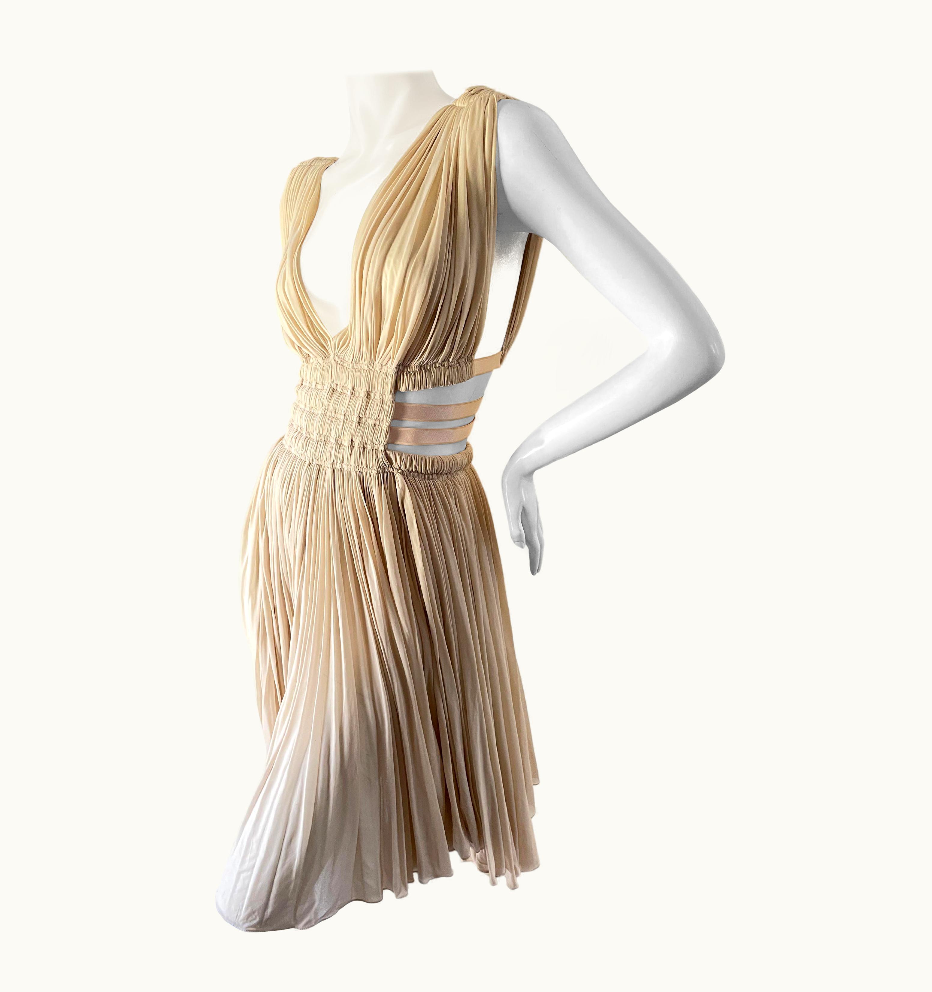 Alaia Azzedine Alaia Original Vintage 2004 Pleated Goddess Dress With Side Straps
