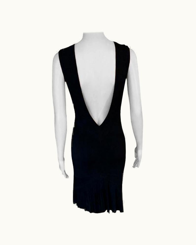 Alaia Azzedine Alaia S/S 1990 Runway Vintage Fitted Open Back Black Dress