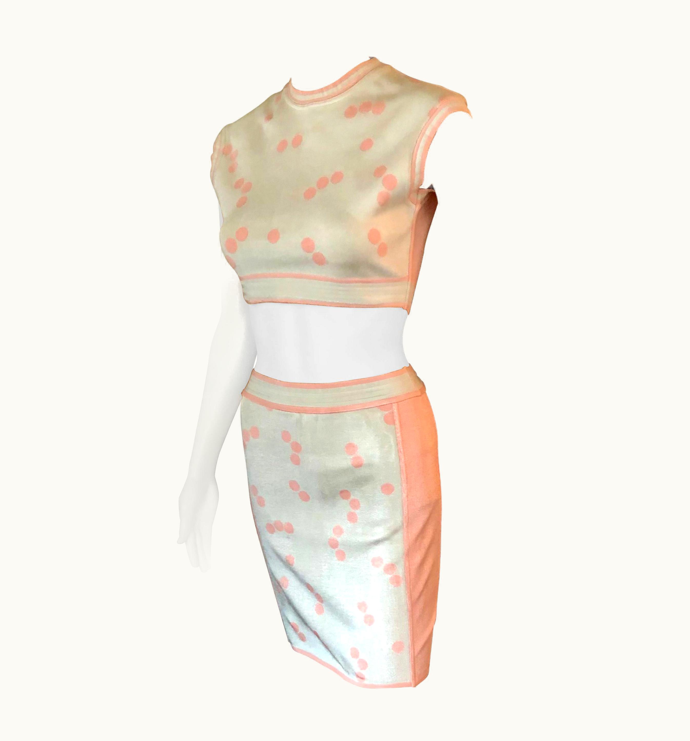 Alaia Azzedine Alaia S/S 1991 Vintage Skirt And Crop Top 2 Piece Set