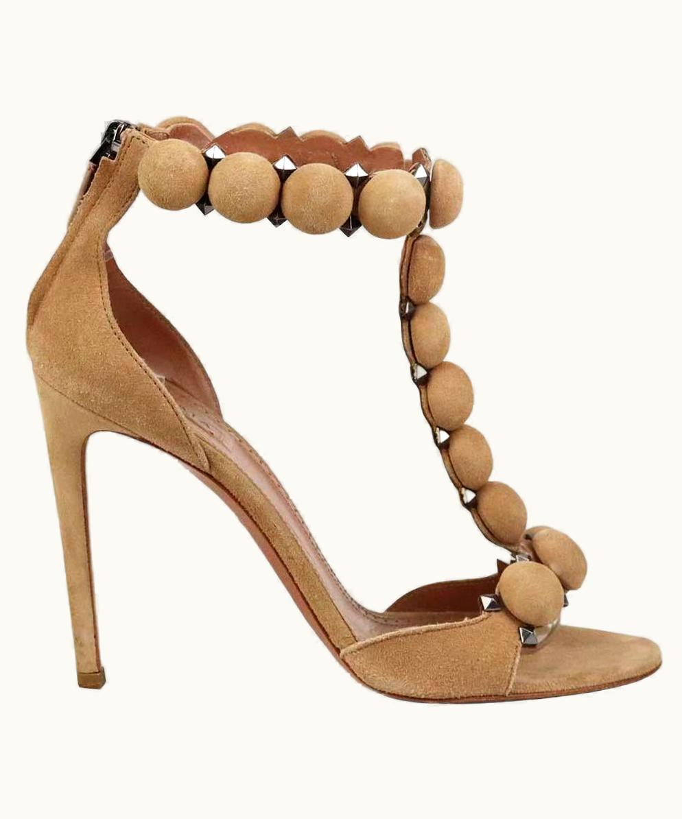 Alaia Azzedine Alaïa Bombe Studded Suede Sandals Eu 38 Us