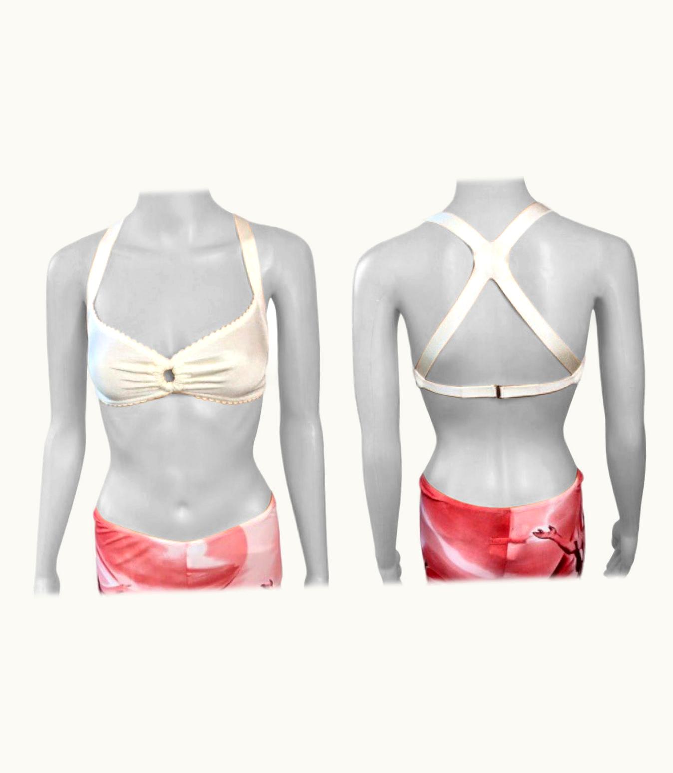 Alaia Azzedine Alaia S/S 1993 Runway Vintage Unworn Ivory Bra Bralette Crop Top