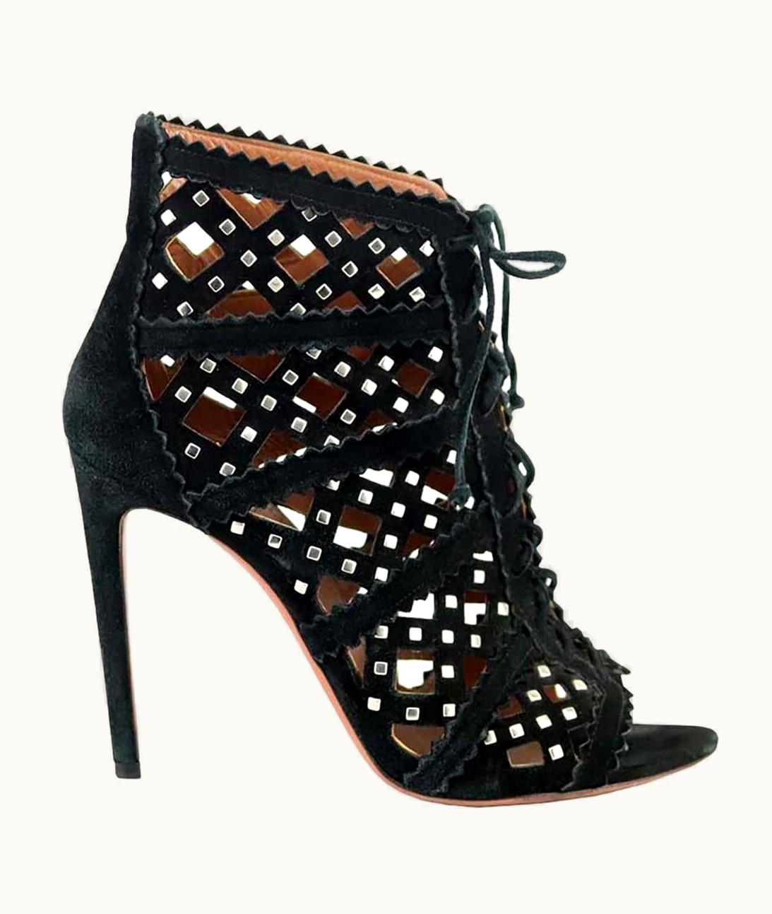 Alaia Azzedine Alaïa Studded Cutout Suede Sandals Eu 39 Us