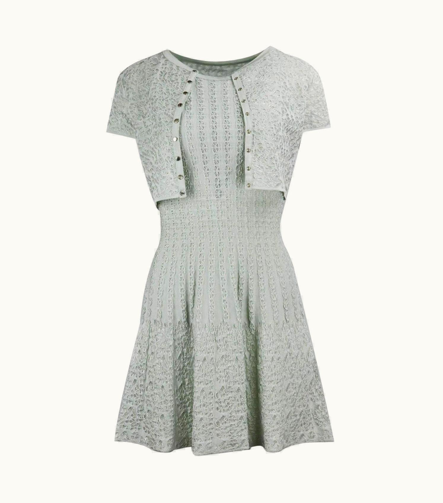 Alaia Azzedine Alaïa Jacquard Knit Mini Dress And Cardigan Set Uk