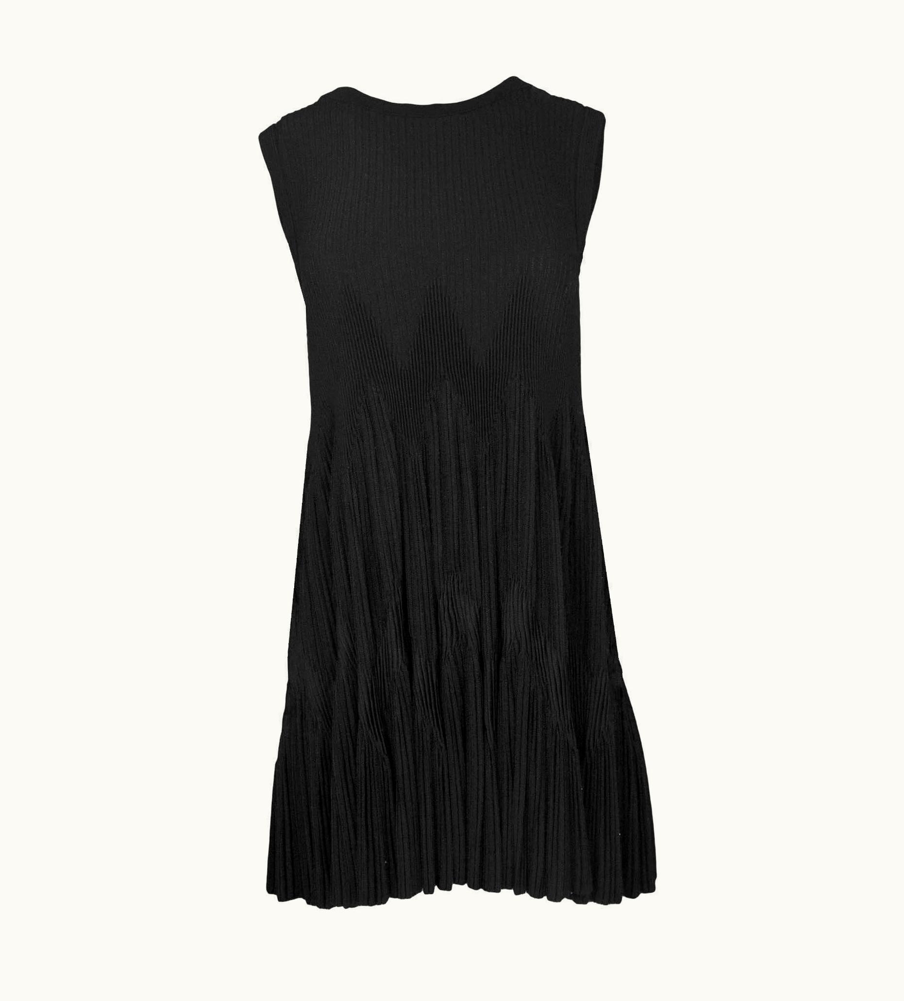Alaia Alaia Black Sleeveless Zigzag Trapeze Dress