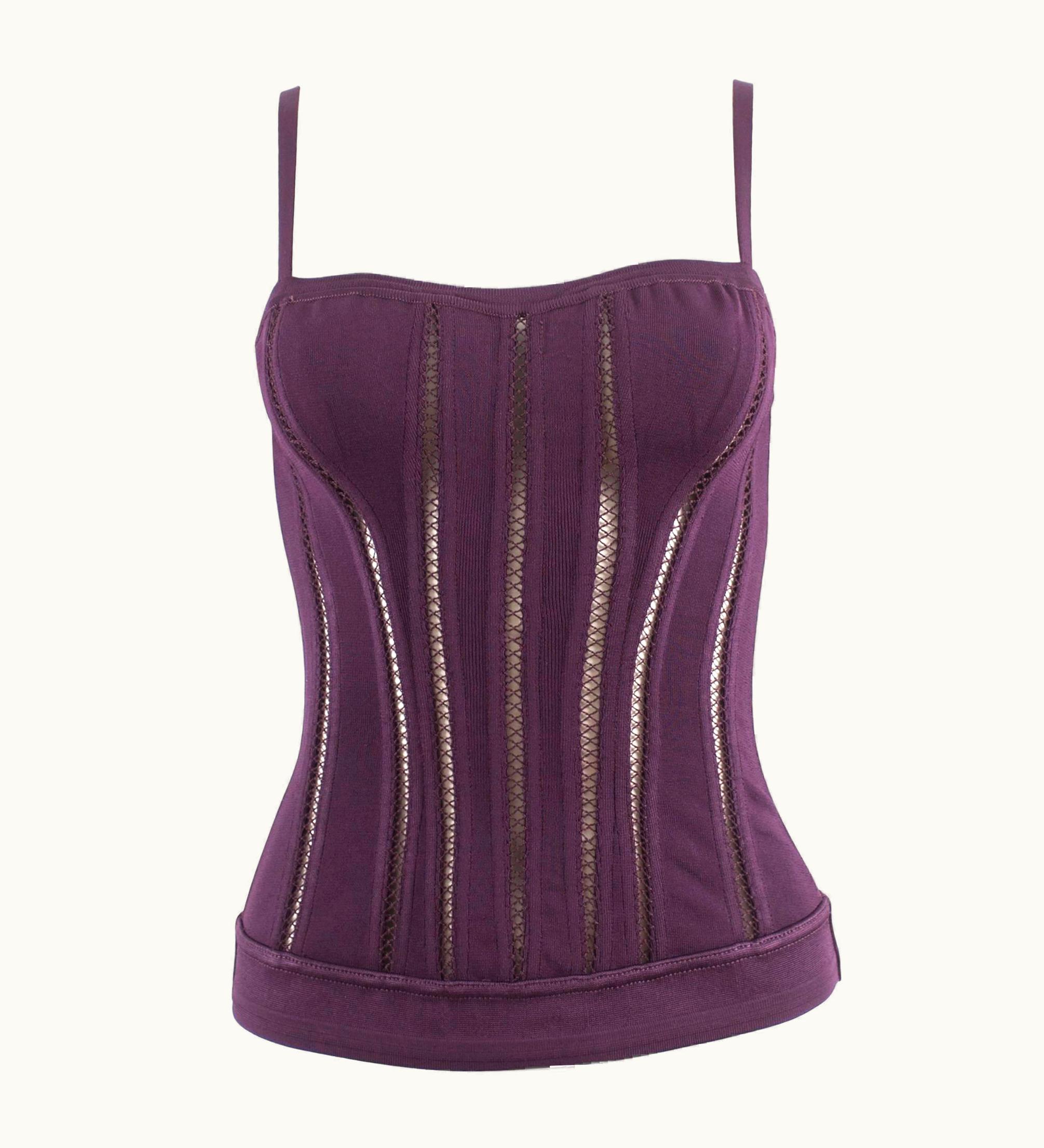 Alaia Alaia Autumn-Winter 1991 Plum Corset Vest