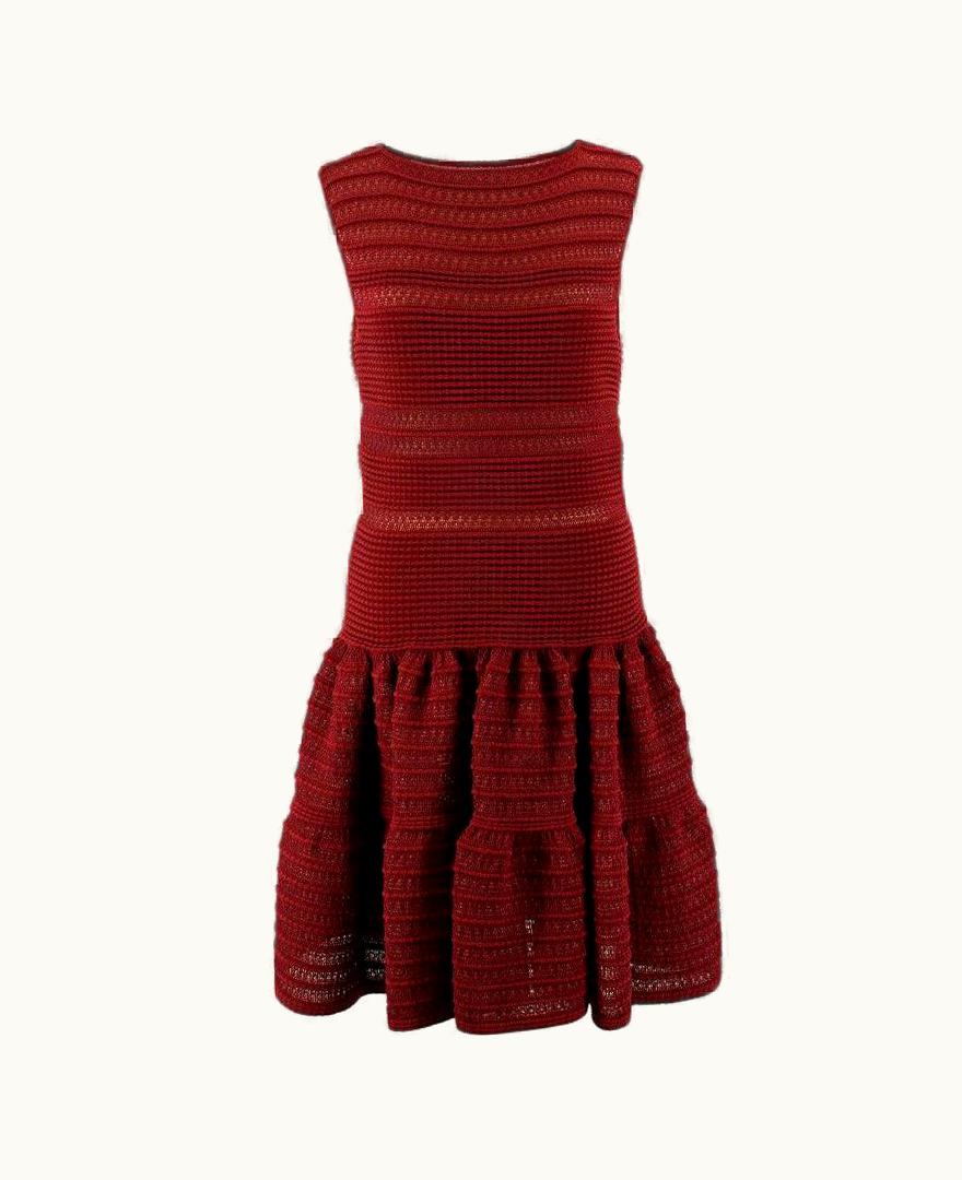 Alaia Alaia Burgundy Knit Dress - edium