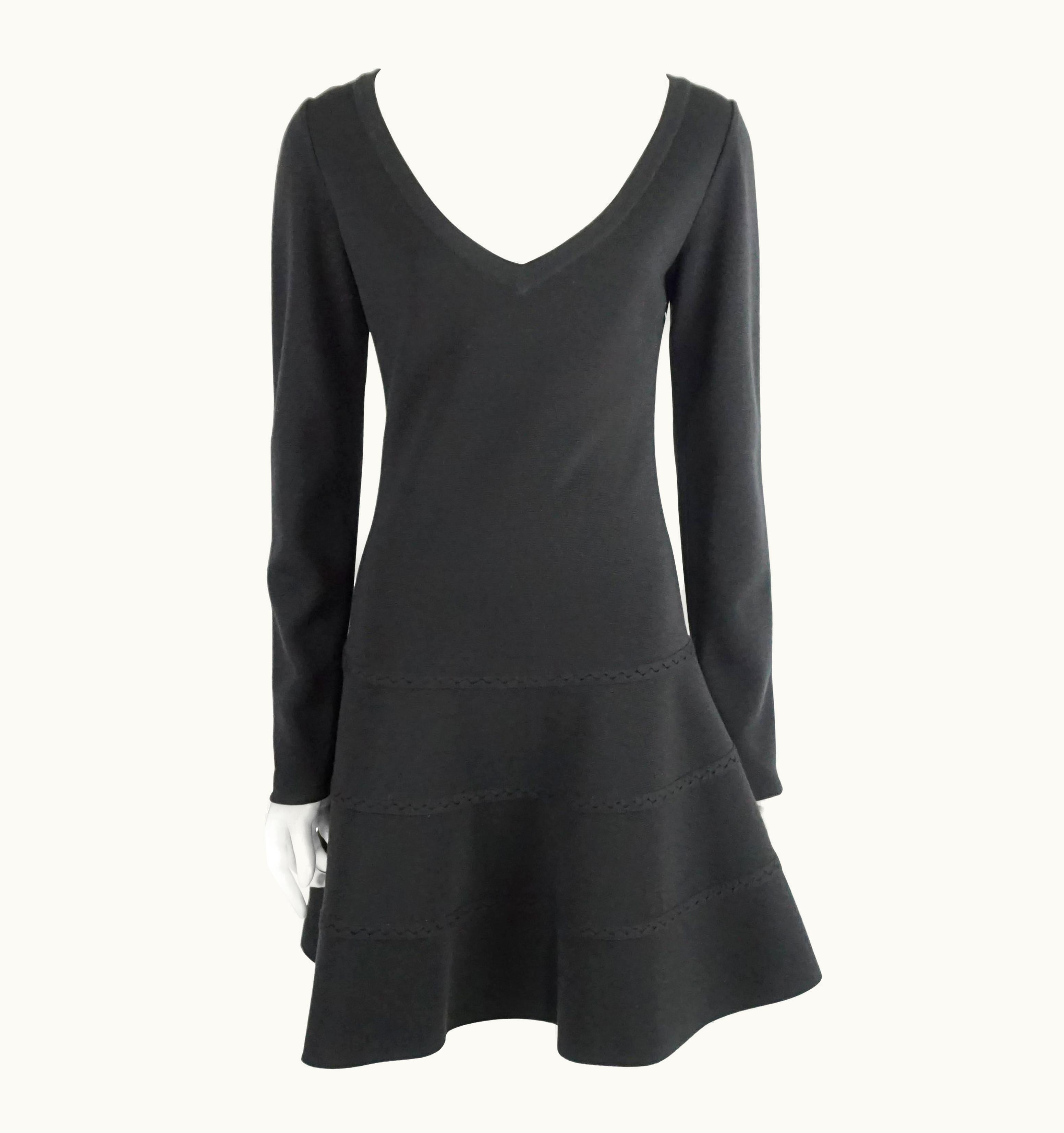 Alaia Alaia Black Knit Long Sleeve Dress