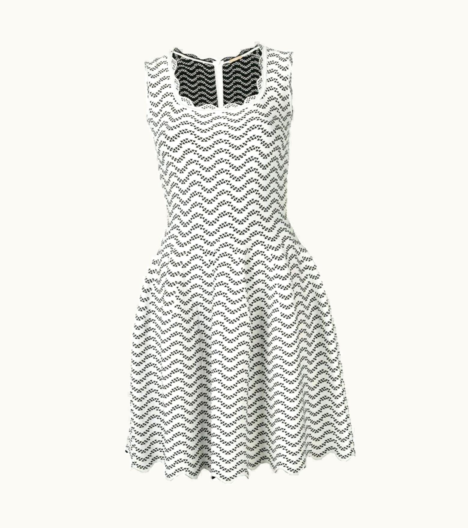 Alaia Alaia White And Black Flared Short Dress