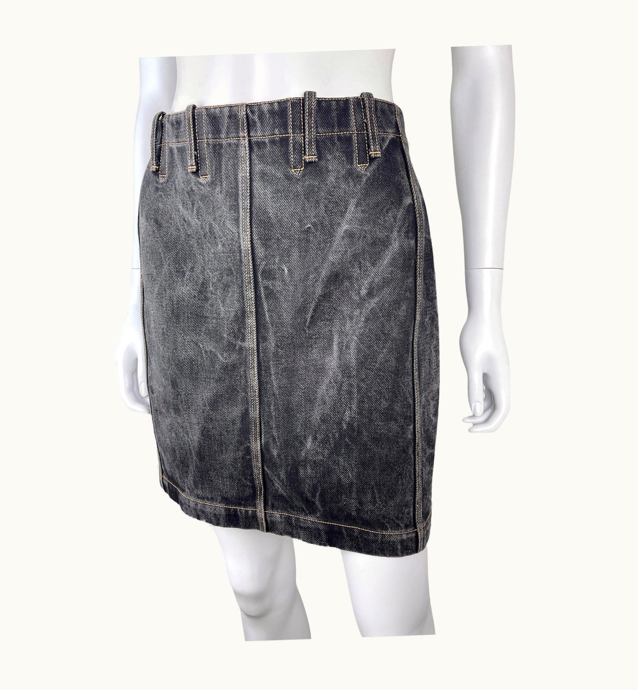 Alaia 1991 Vintage Alaïa Denim Lace-up Skirt