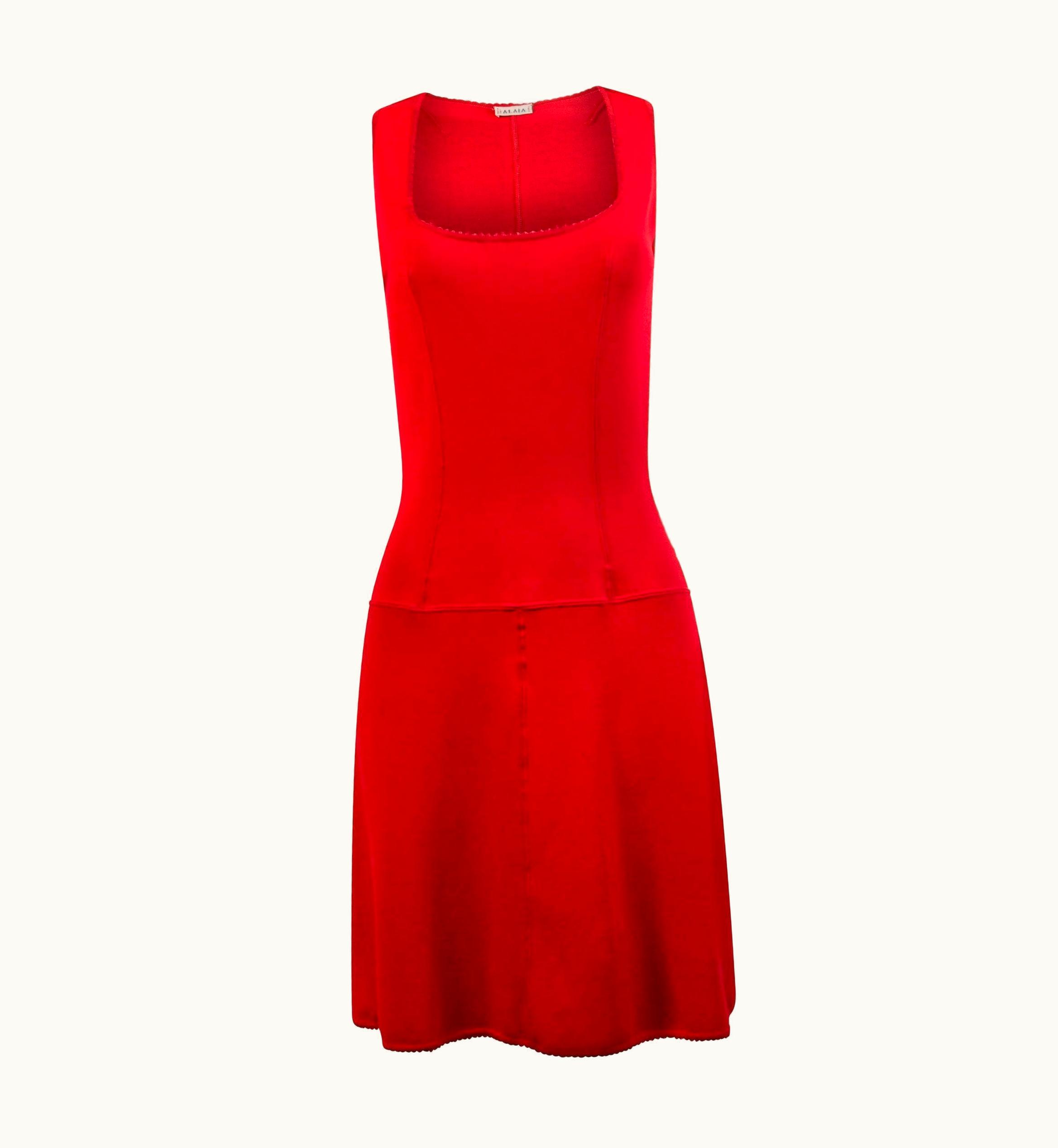 Alaia ALAÏA Classic Vintage 1990s Red Bodycon Clueless Style Mini Dress