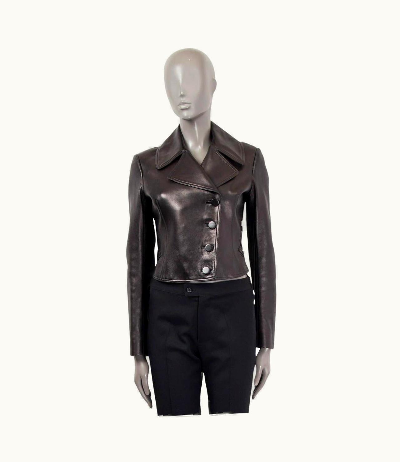 Alaia Alaia Black Leather Cropped Blazer Jacket