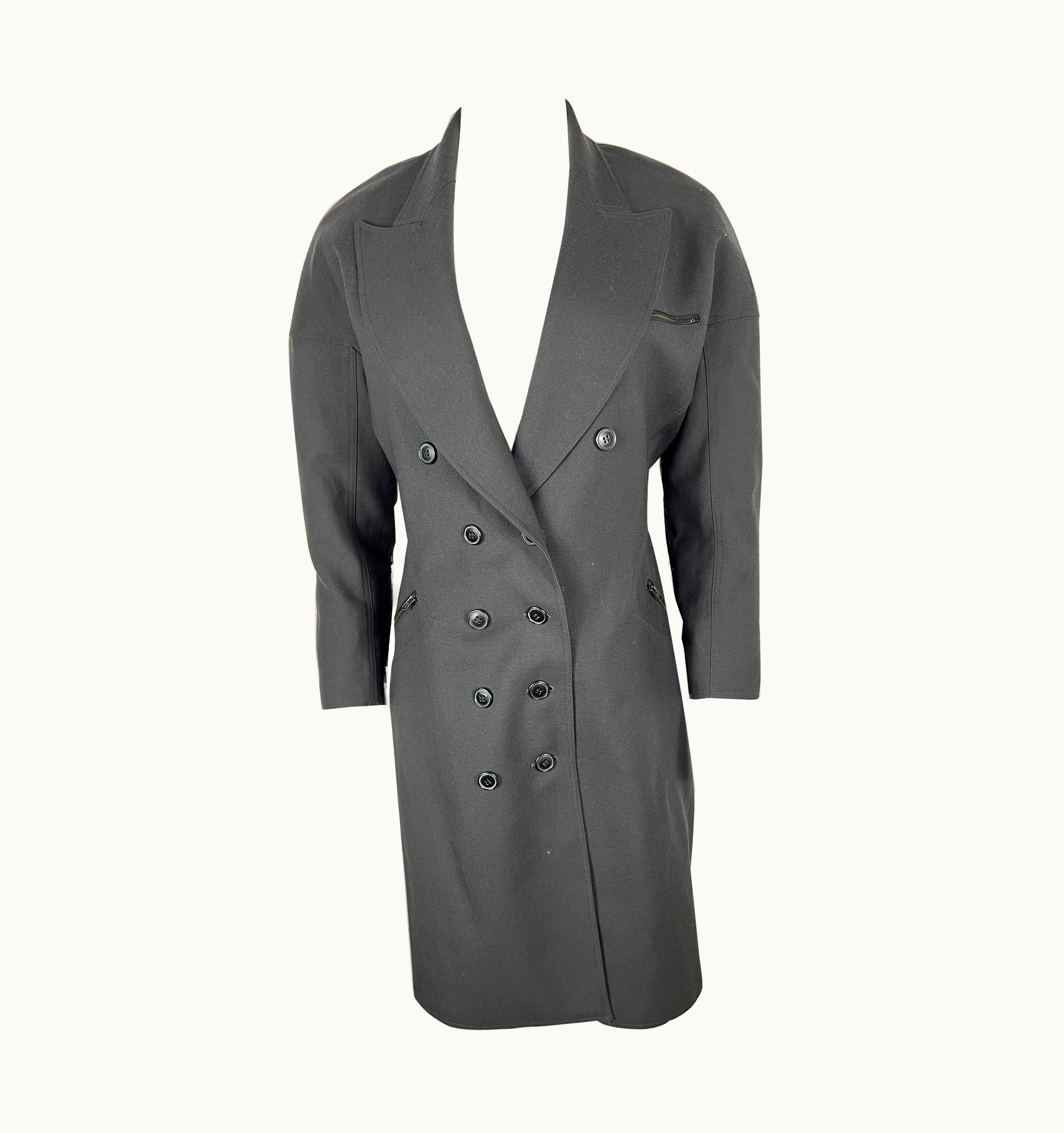 Alaia Vintage Alaïa Wool Coat Dark Grey