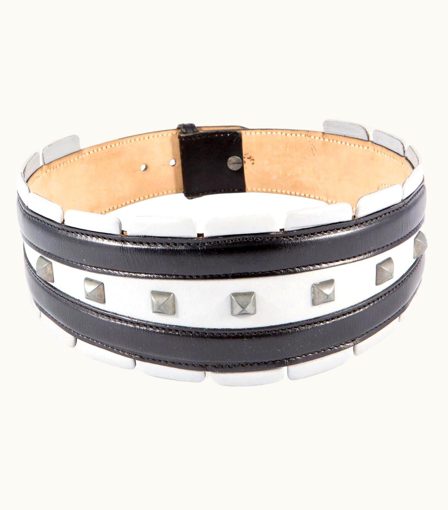 Alaia 1990 Alaia Iconic Black And Grey Corset Belt