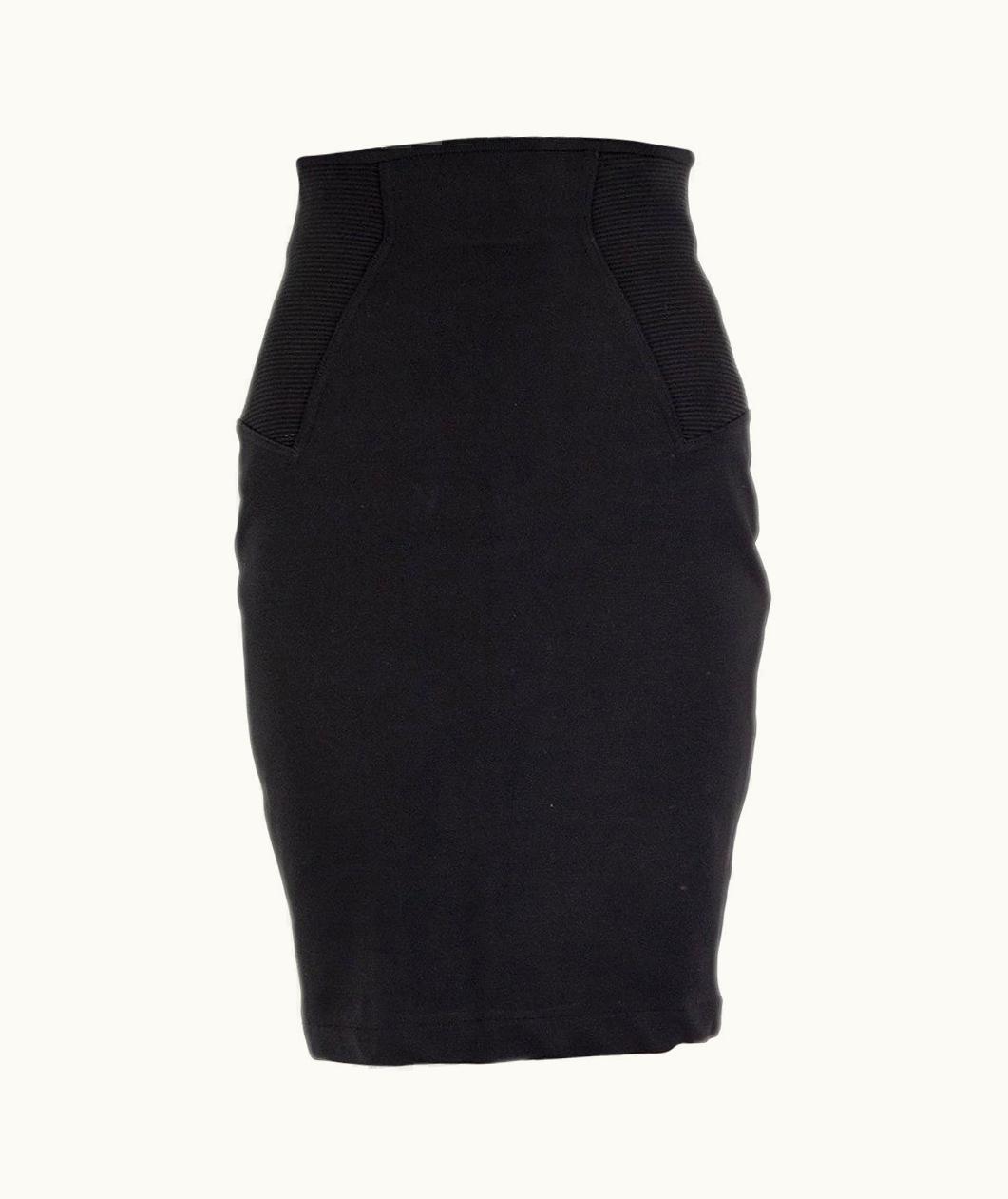 Alaia Alaia Black Rayon Stretch Knit Mini Skirt