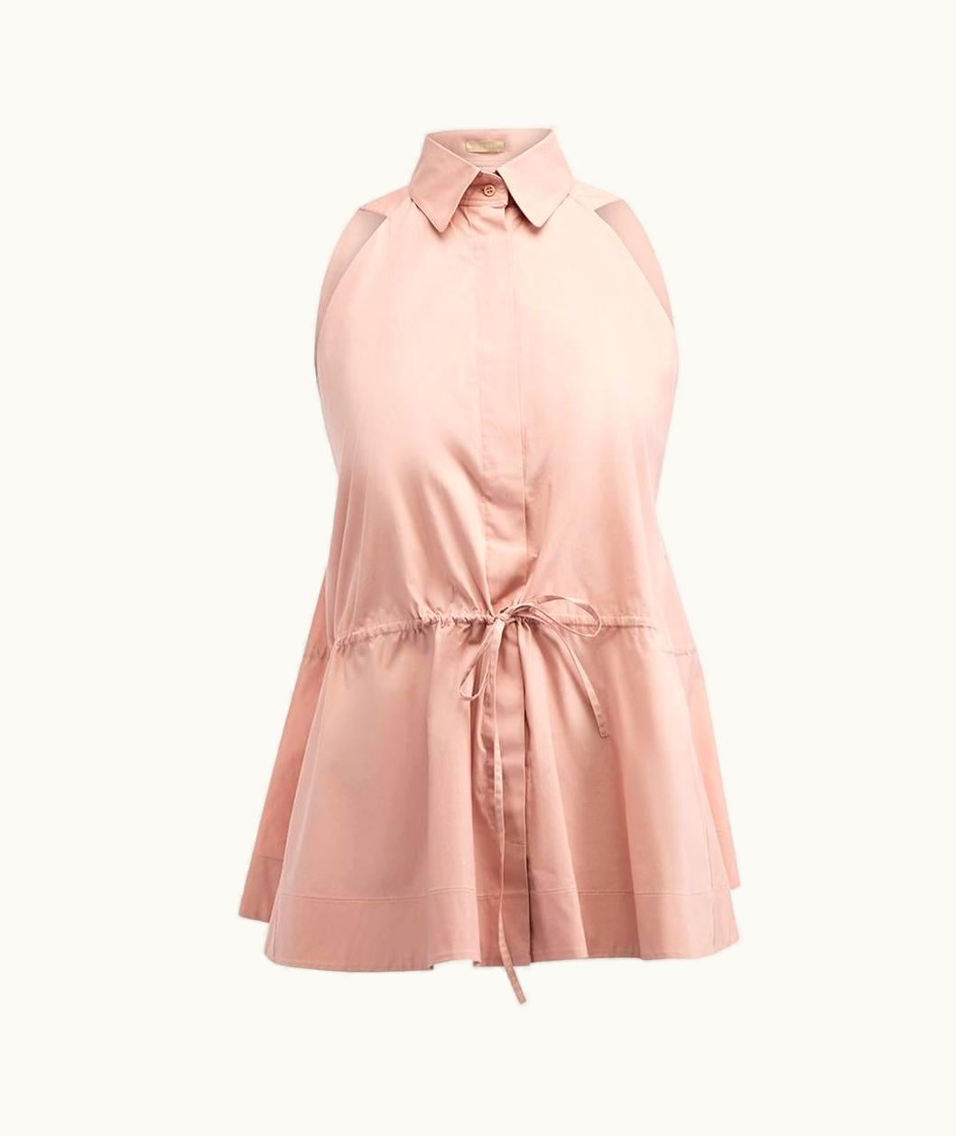 Alaia Alaïa Women' Pink Sleeveless Shirt With Waist Tie
