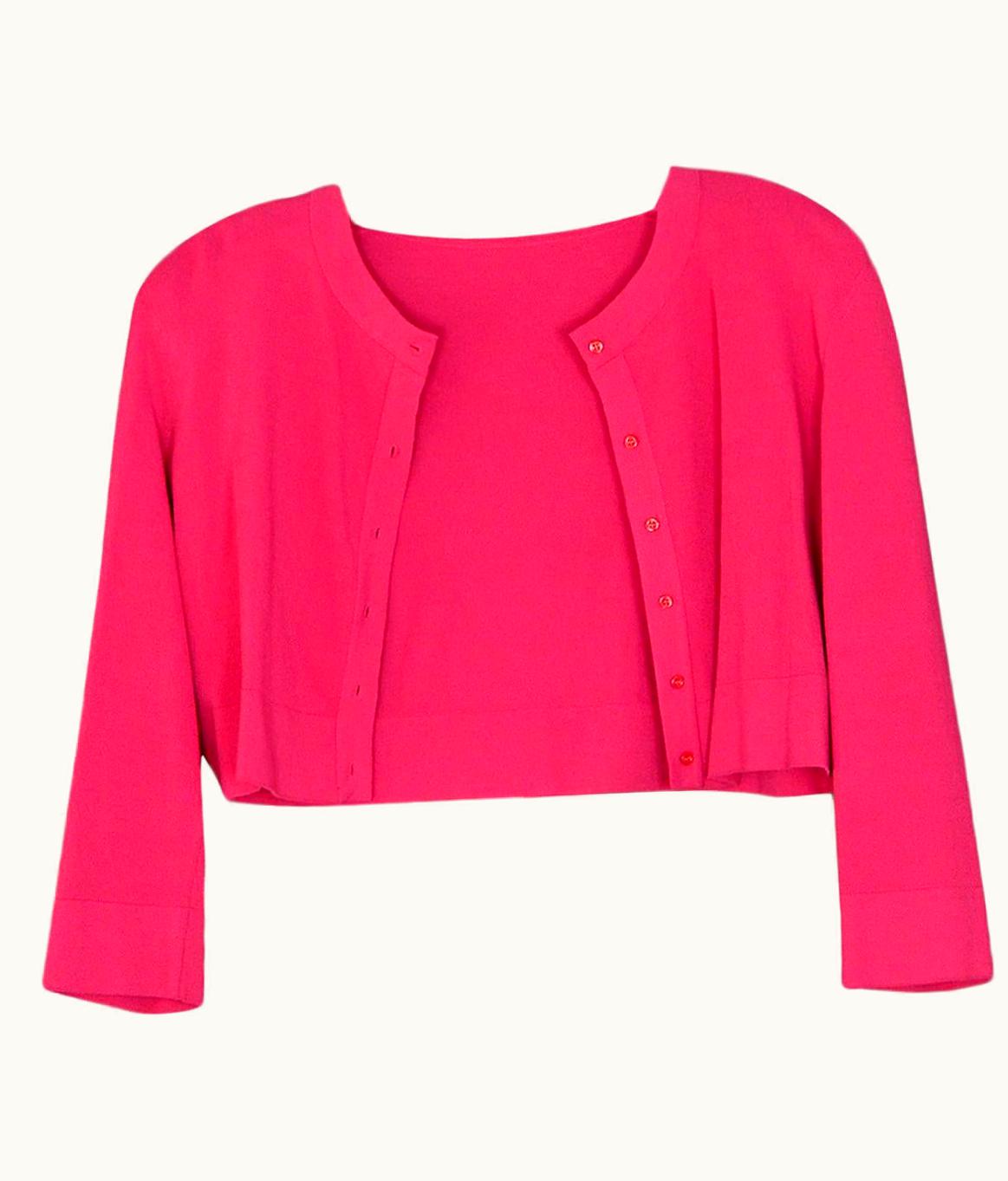 Alaia Alaia Pink Button Up Cropped Sweater