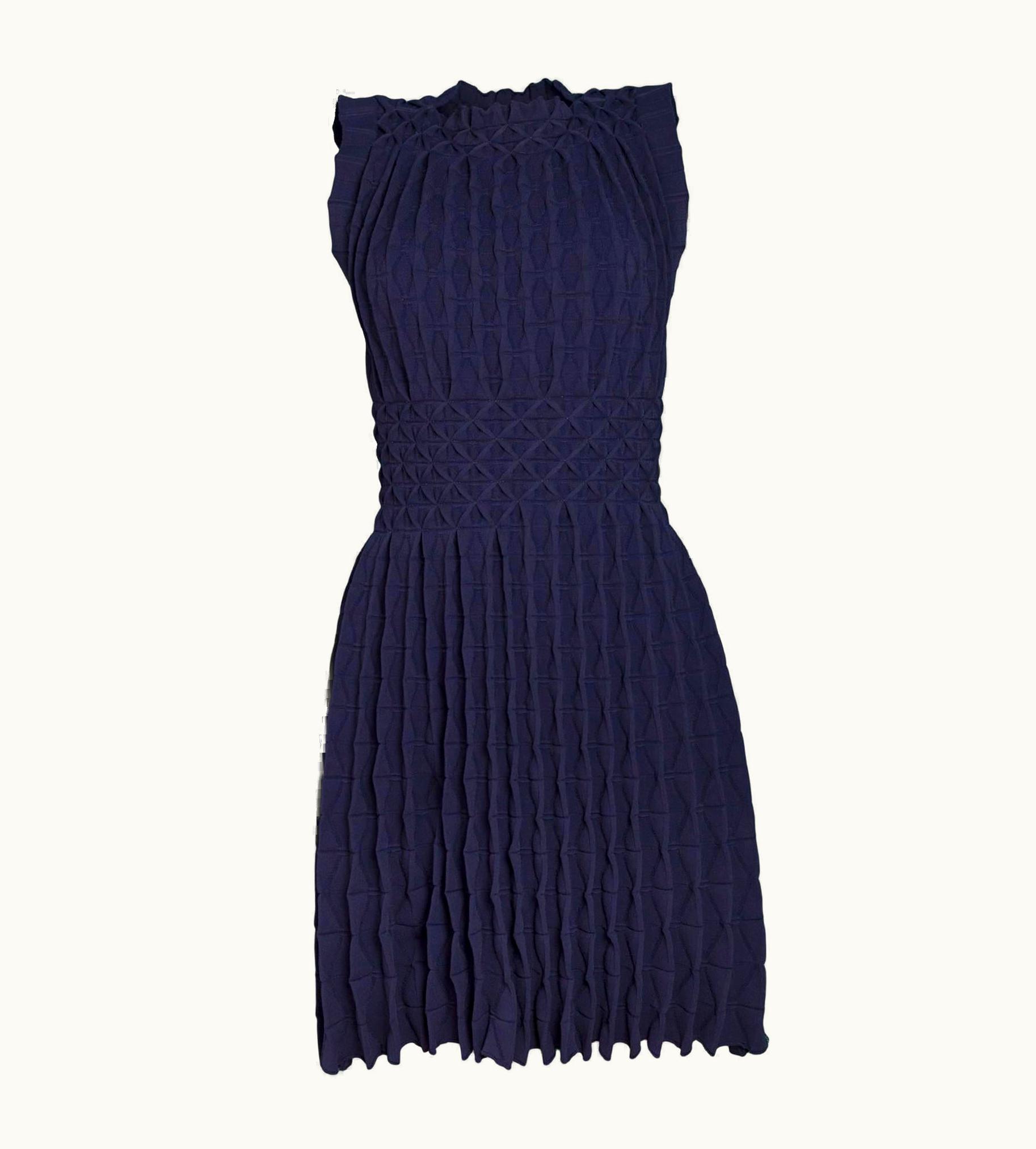 Alaia Alaia Navy Sleeveless Gathered Fit Flare