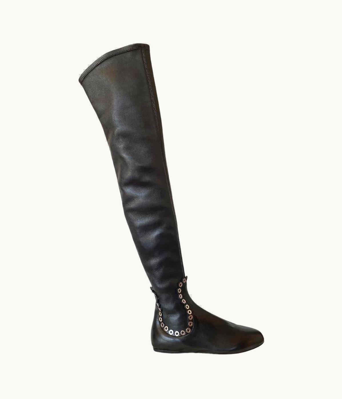 Alaia Alaia Over Knee Studded Flat Boots UZ0587437