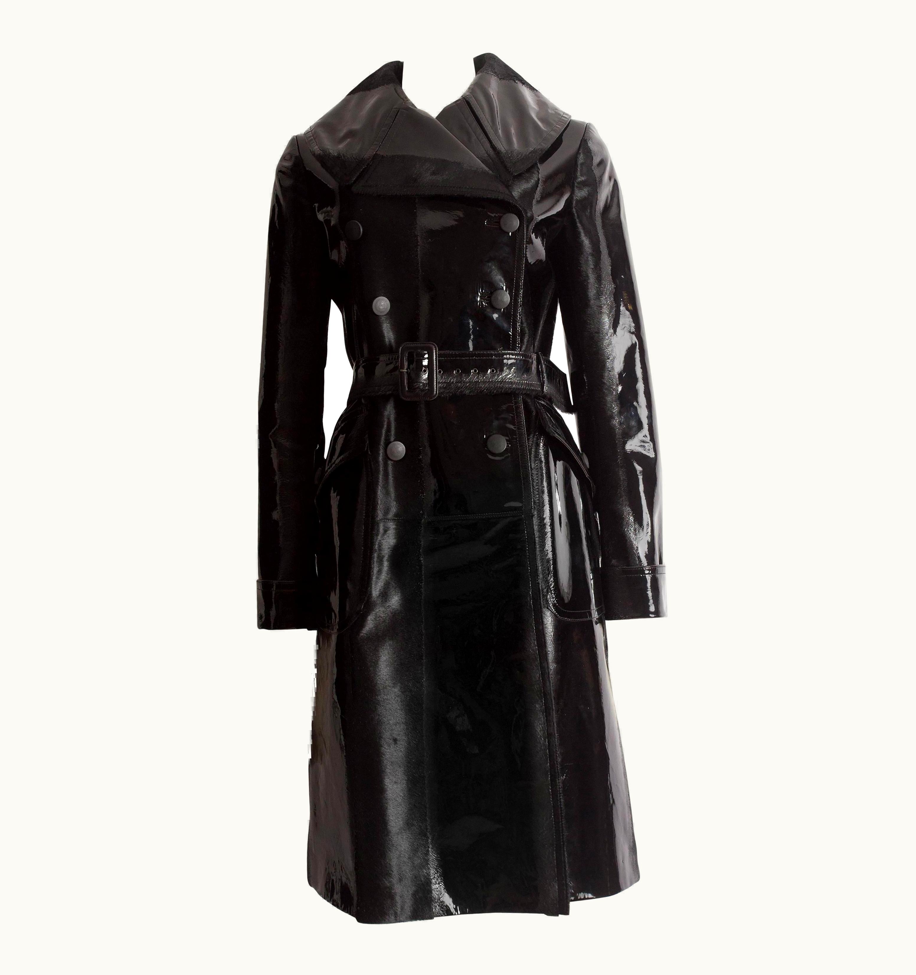 Alaia Alaia Structured Varnished Pony Hair Trench Coat, AW 2014