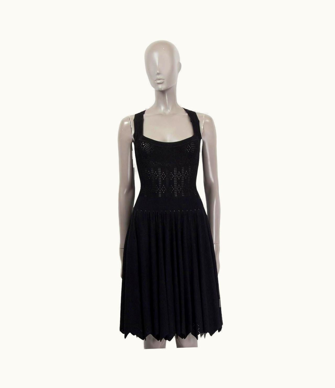 Alaia Alaia Black Viscose Pointelle Sleeveless Knit Dress