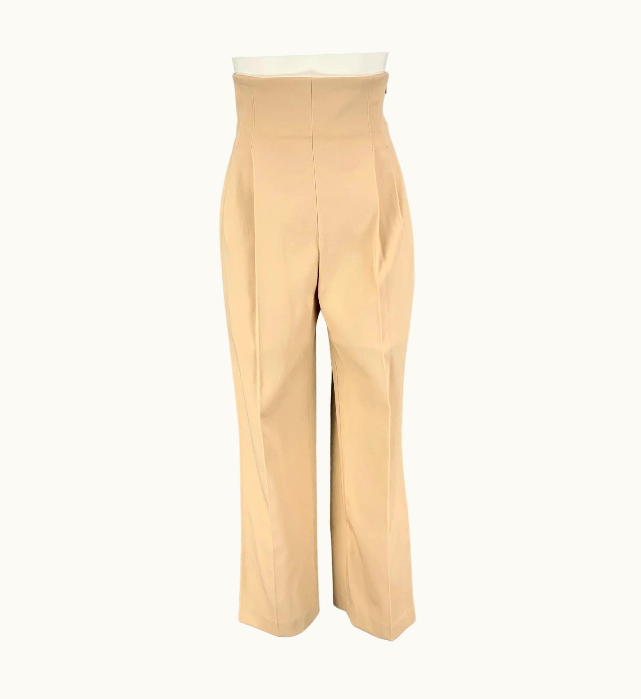 Alaia Alaia Beige Cotton High Waisted Dress Pants