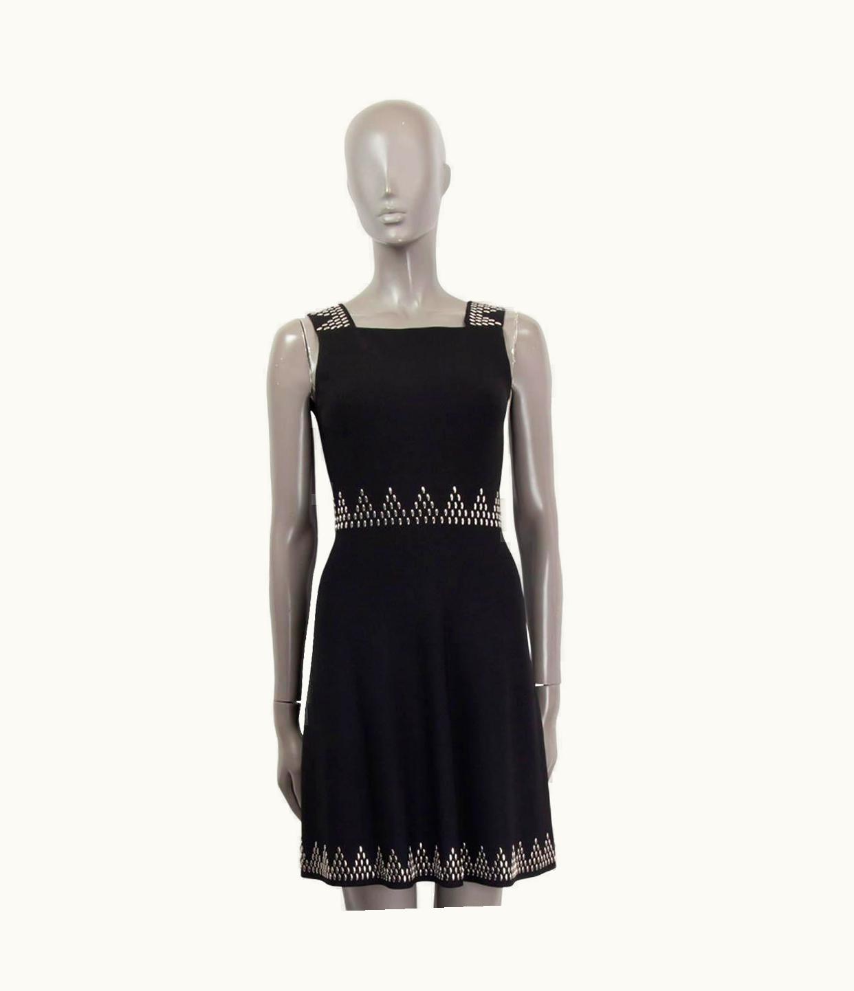 Alaia Alaia Black Viscose Studded Sleeveless Flared Dress