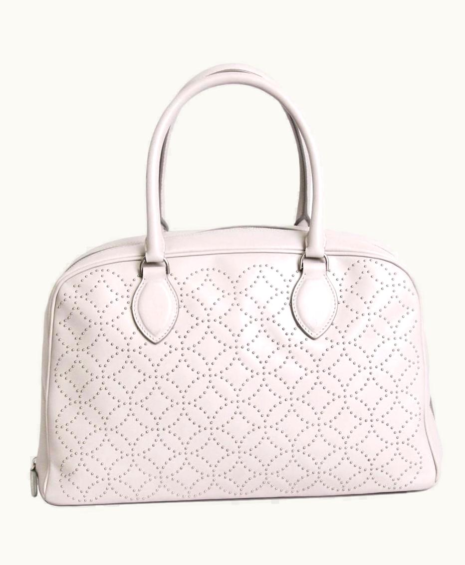 Alaia Alaïa 'Arabesque' Bag In Pearl Gray Smooth Lamb Leather