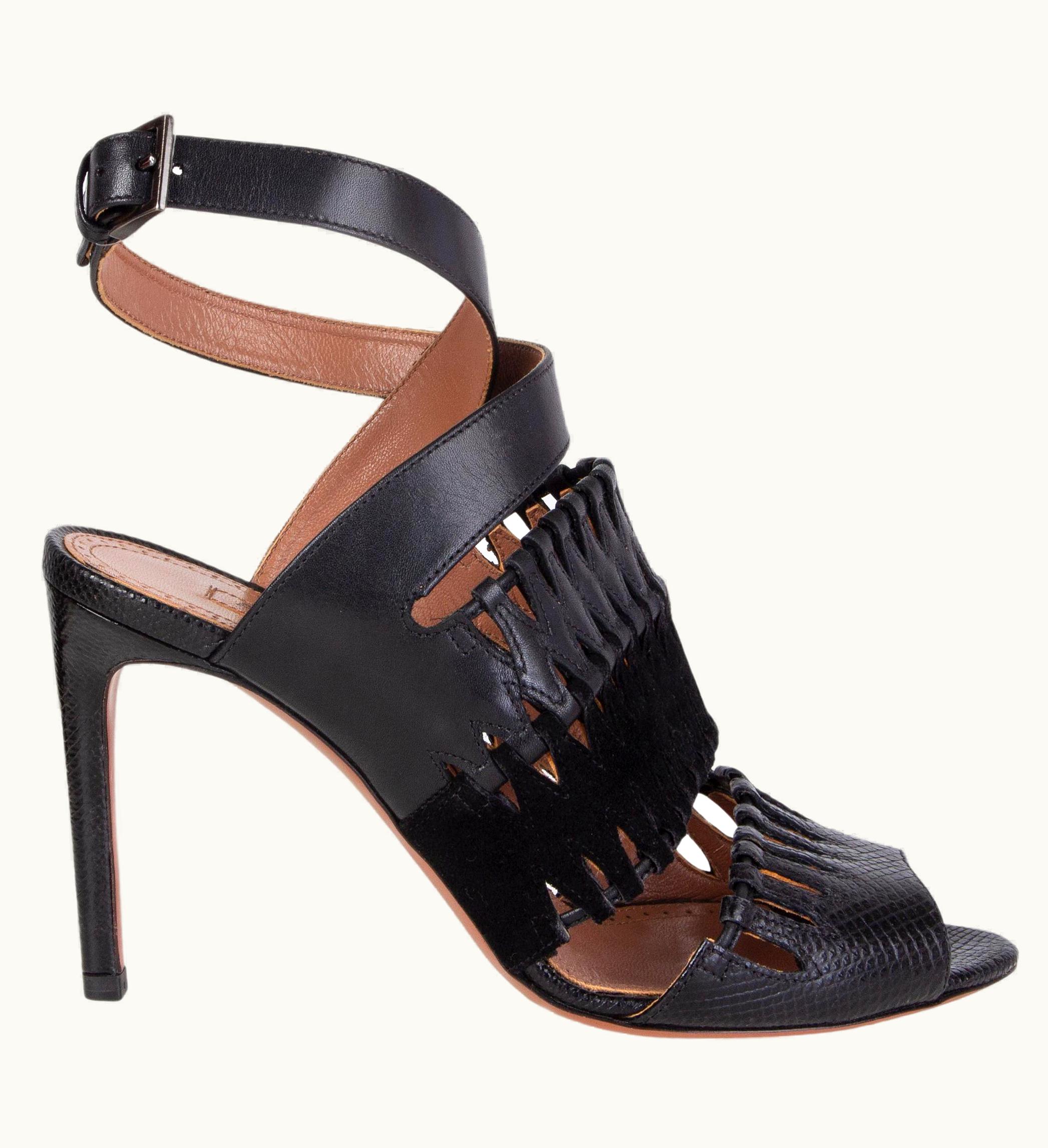 Alaia Alaia Black Cut Out Ankle Strap Sandals Shoes