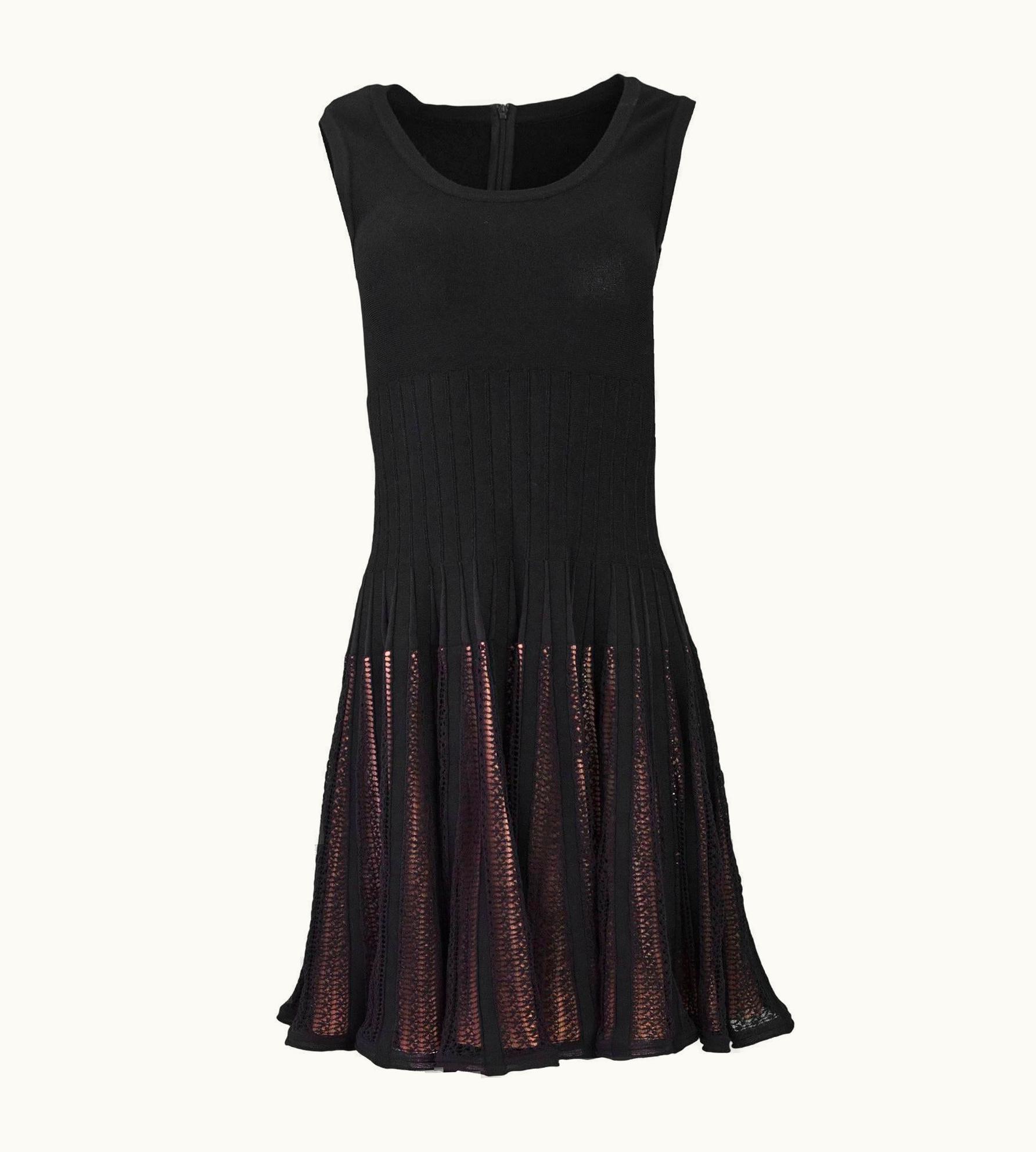 Alaia Alaia Black Skater Dress With Nude Underlay