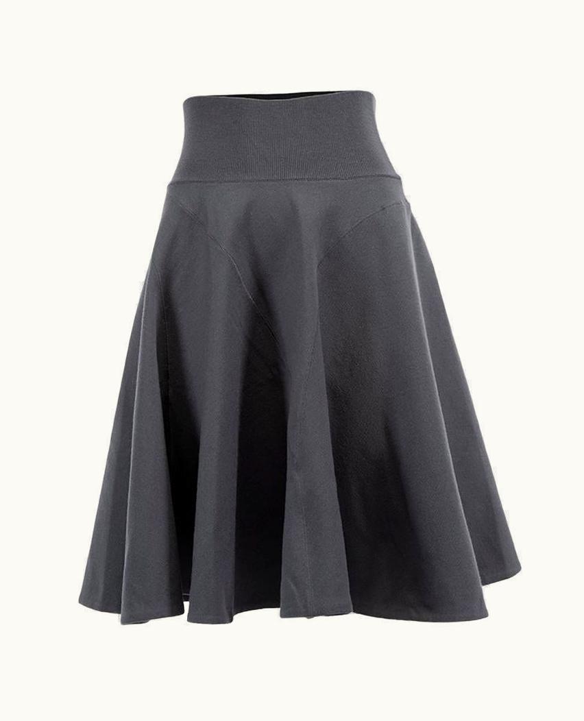 Alaia Alaïa Women' Grey Wool Circular Knee Length Skirt