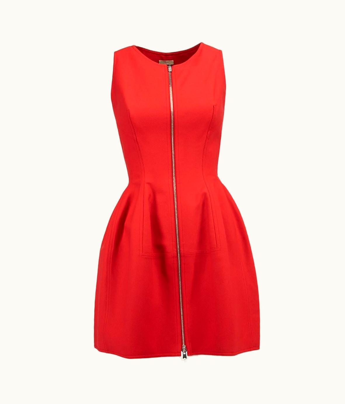 Alaia Alaïa Women' Red Sleeveless Zip Up Flared Dress