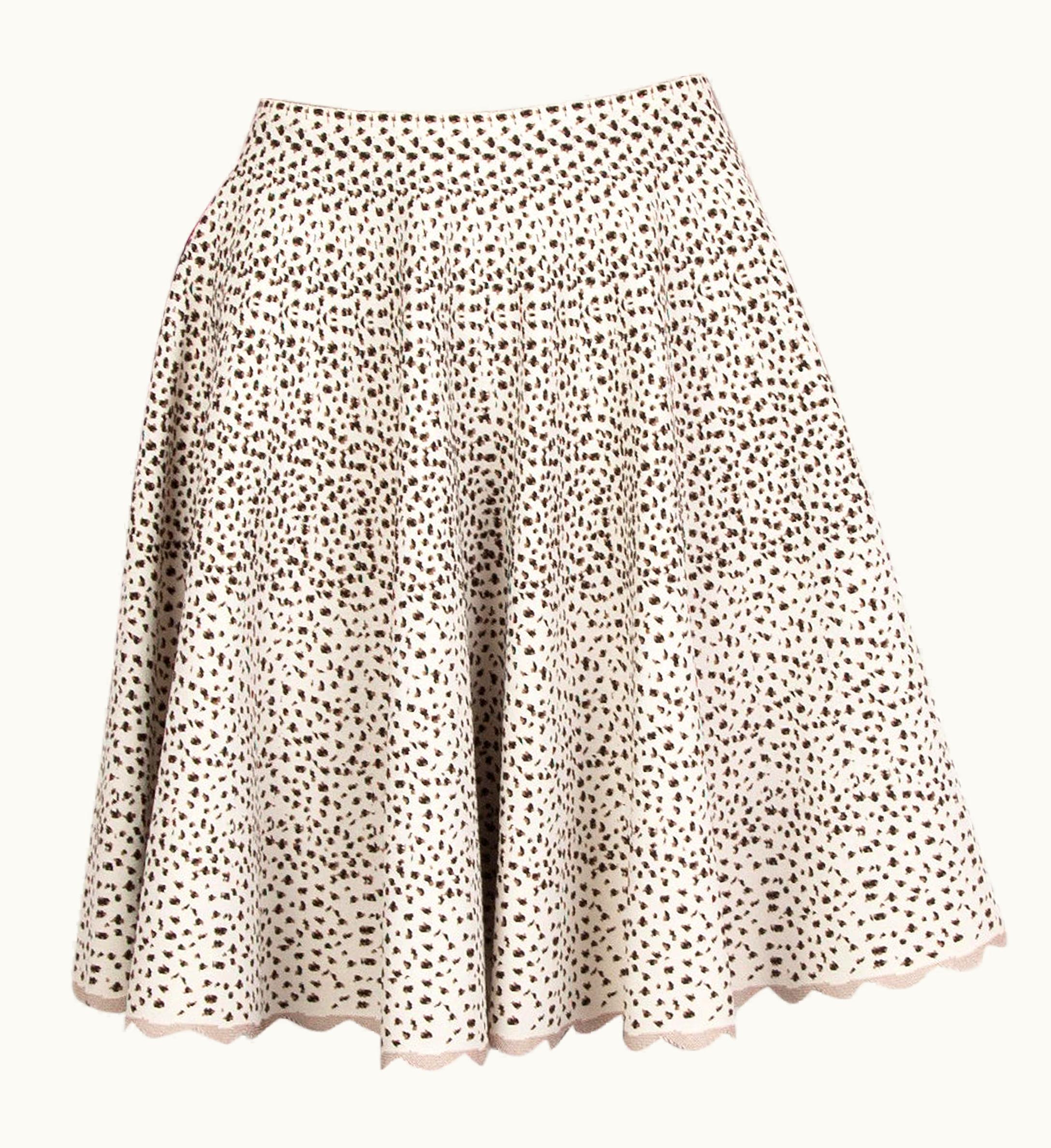 Alaia Alaia Off-white Viscose Spotted A-line Skirt