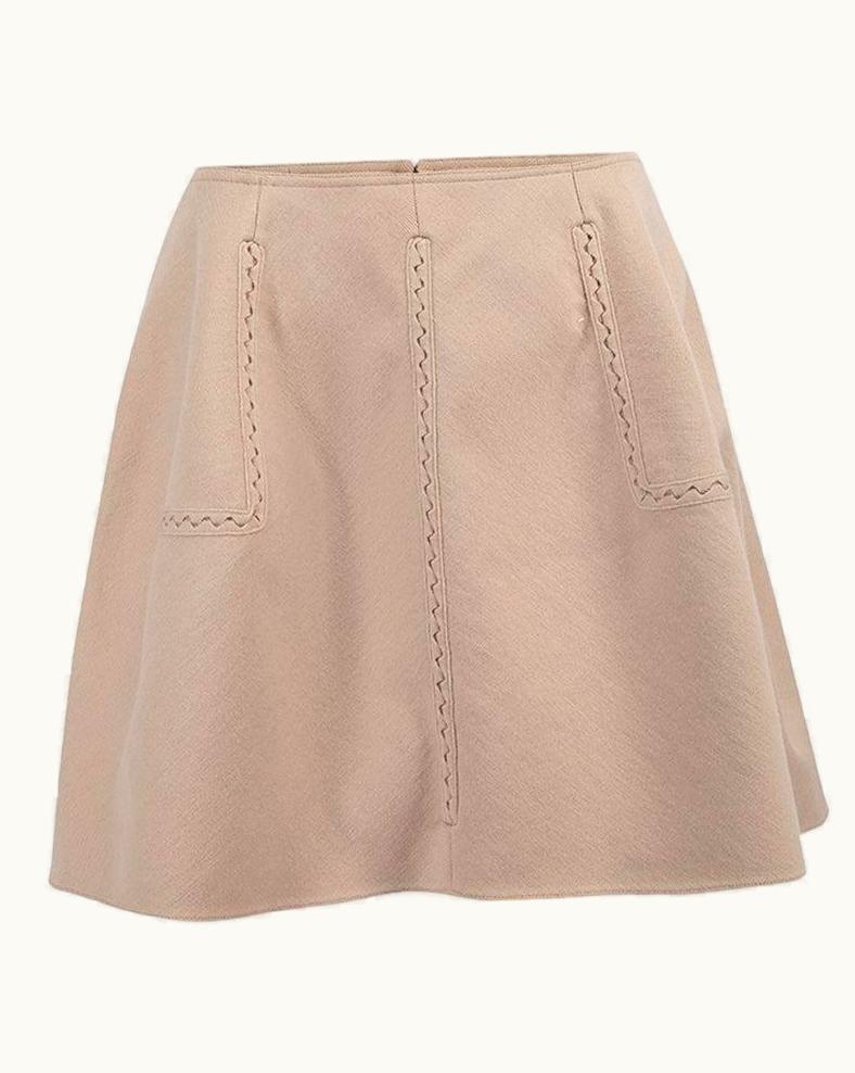 Alaia Alaïa Women' Dusty Pink Wool A-Line Mini Skirt