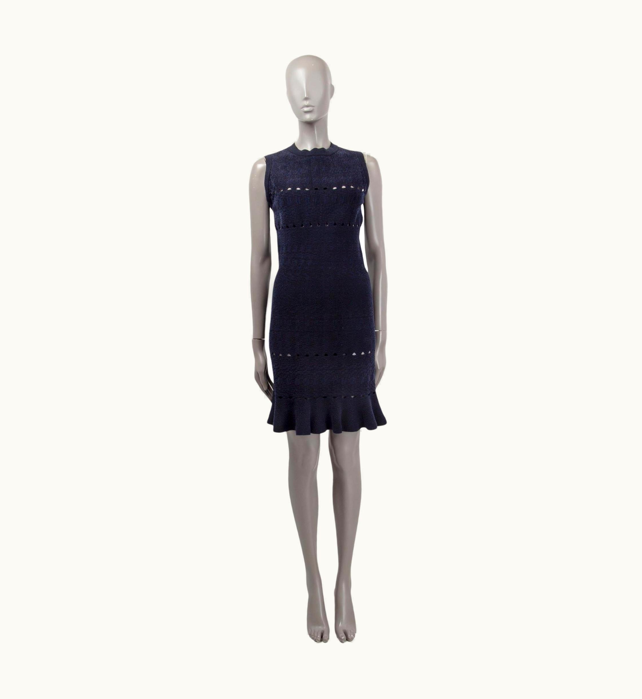 Alaia Alaia Midnight Blue Viscose Cut-out Sleeveless Flared Dress