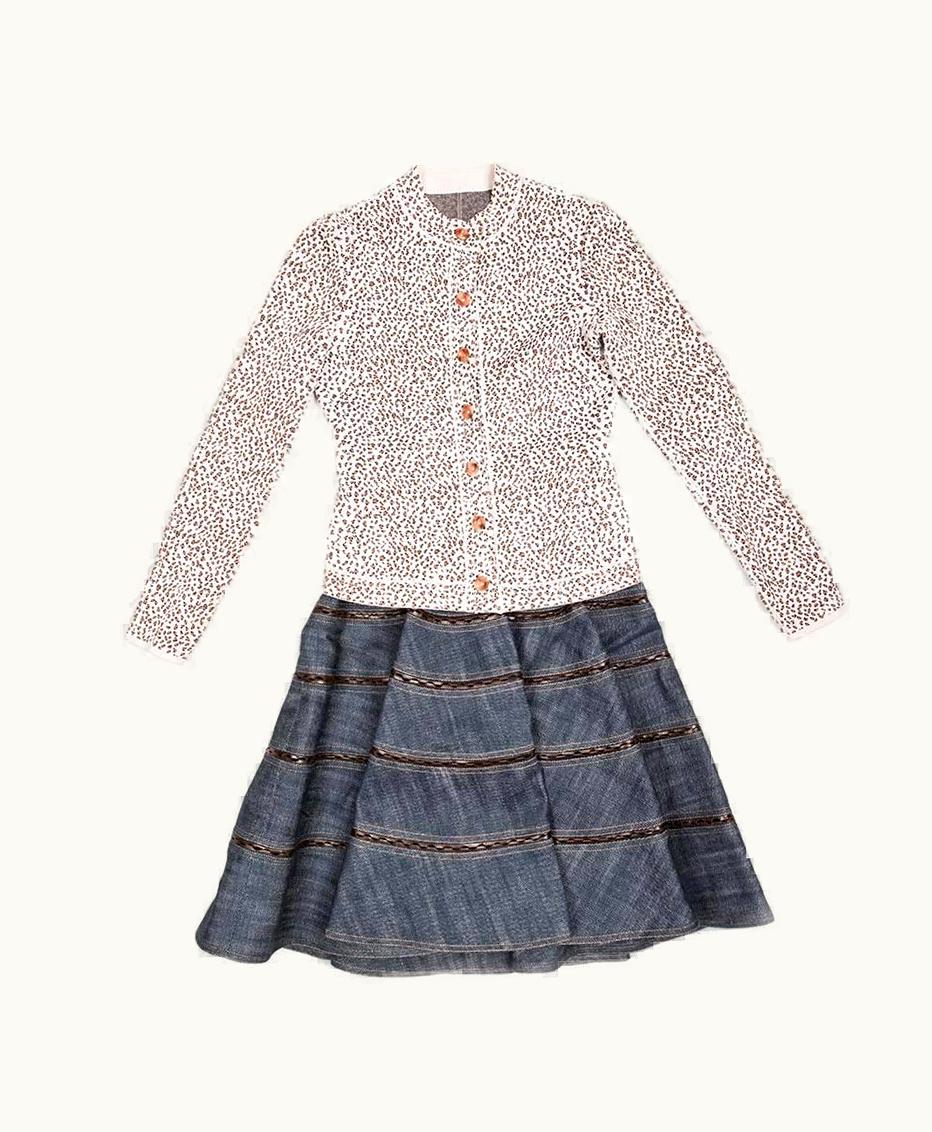 Alaia Alaia Skirt In Denim And Vest In Viscose, Set fr