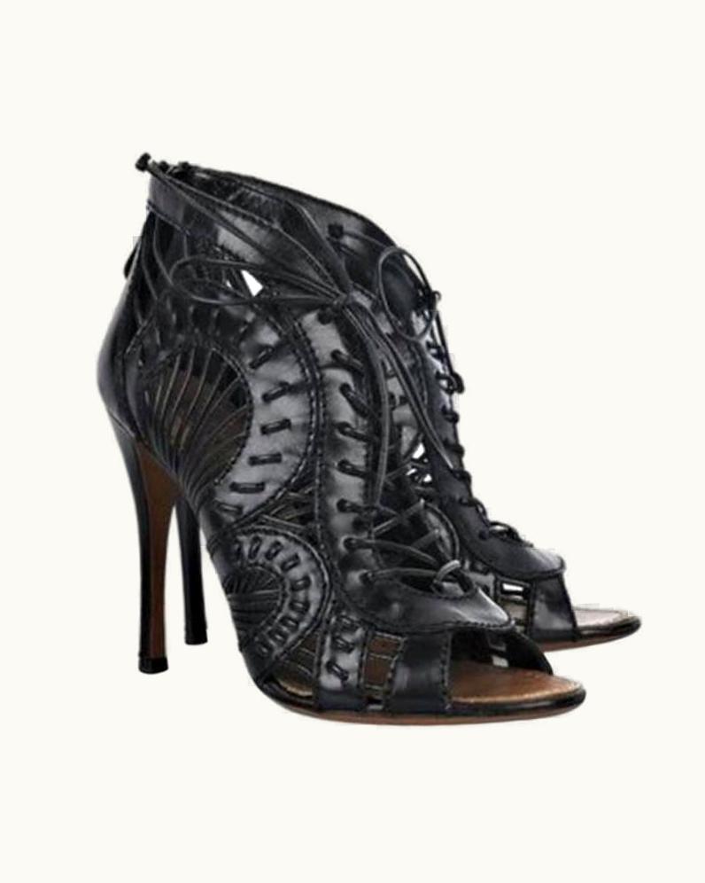 Alaia Alaia Sold Out Brand Black Cut Out Gladiator Heels Seen On Red Carpet $2