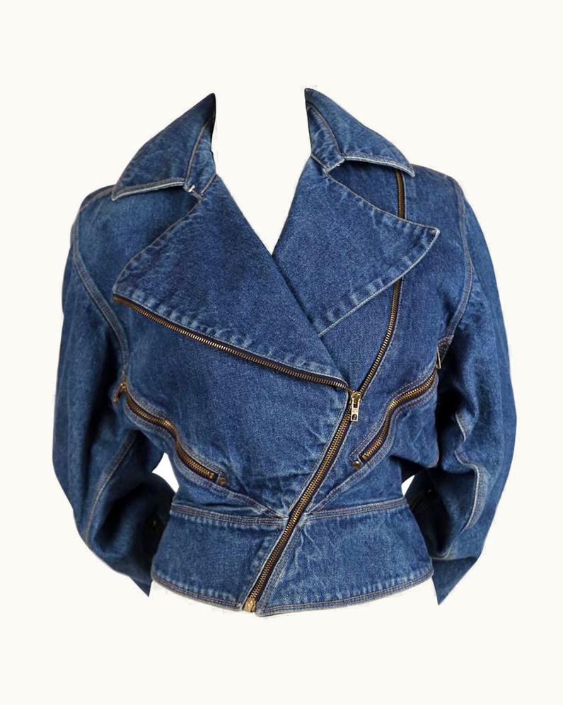 Alaia 1985 Azzedine Alaia Denim Jacket With Zip Closures