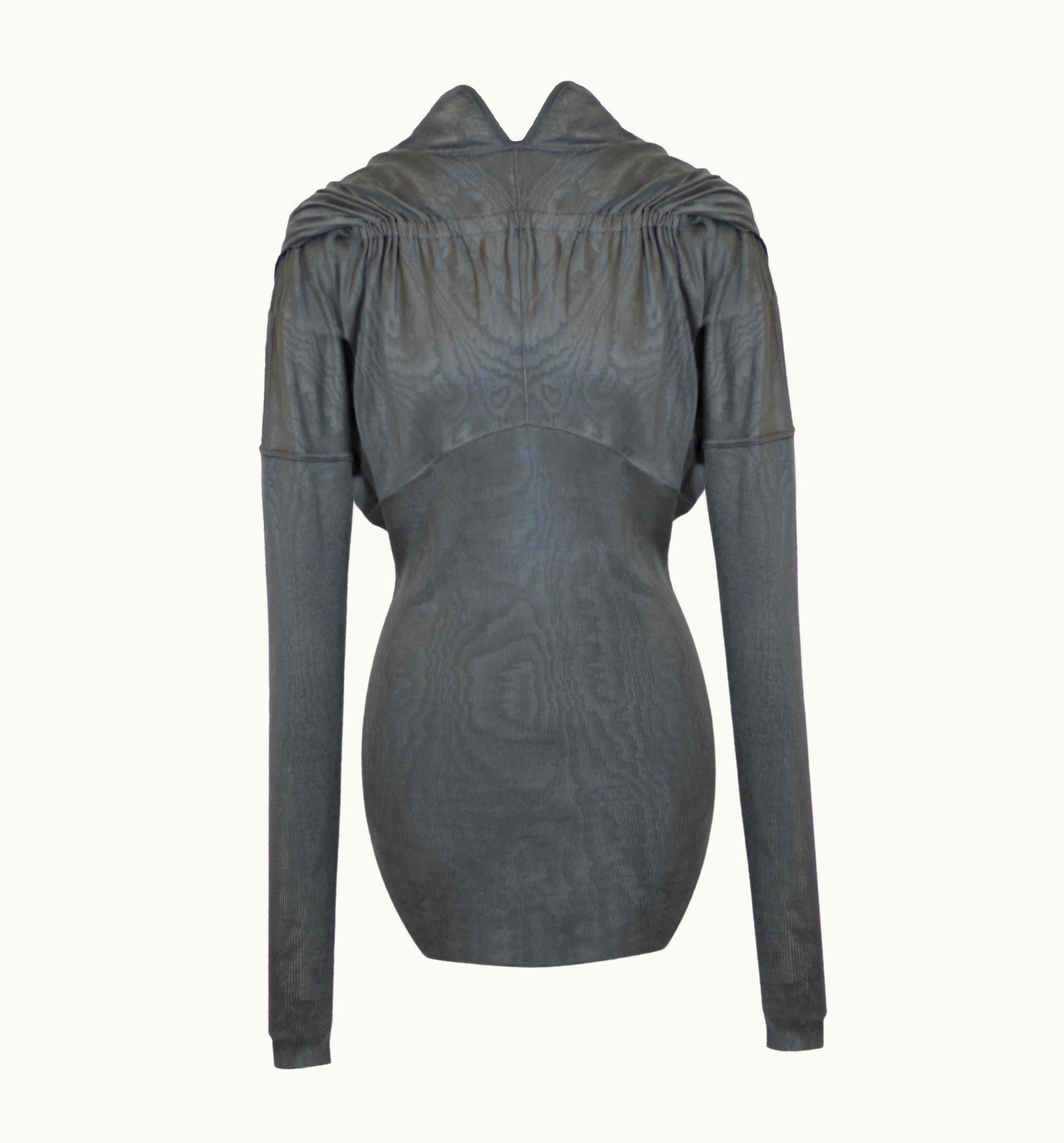 Alaia Azzedine Alaïa Vintage Fall Winter 1986 Grey Acetate Knit Top