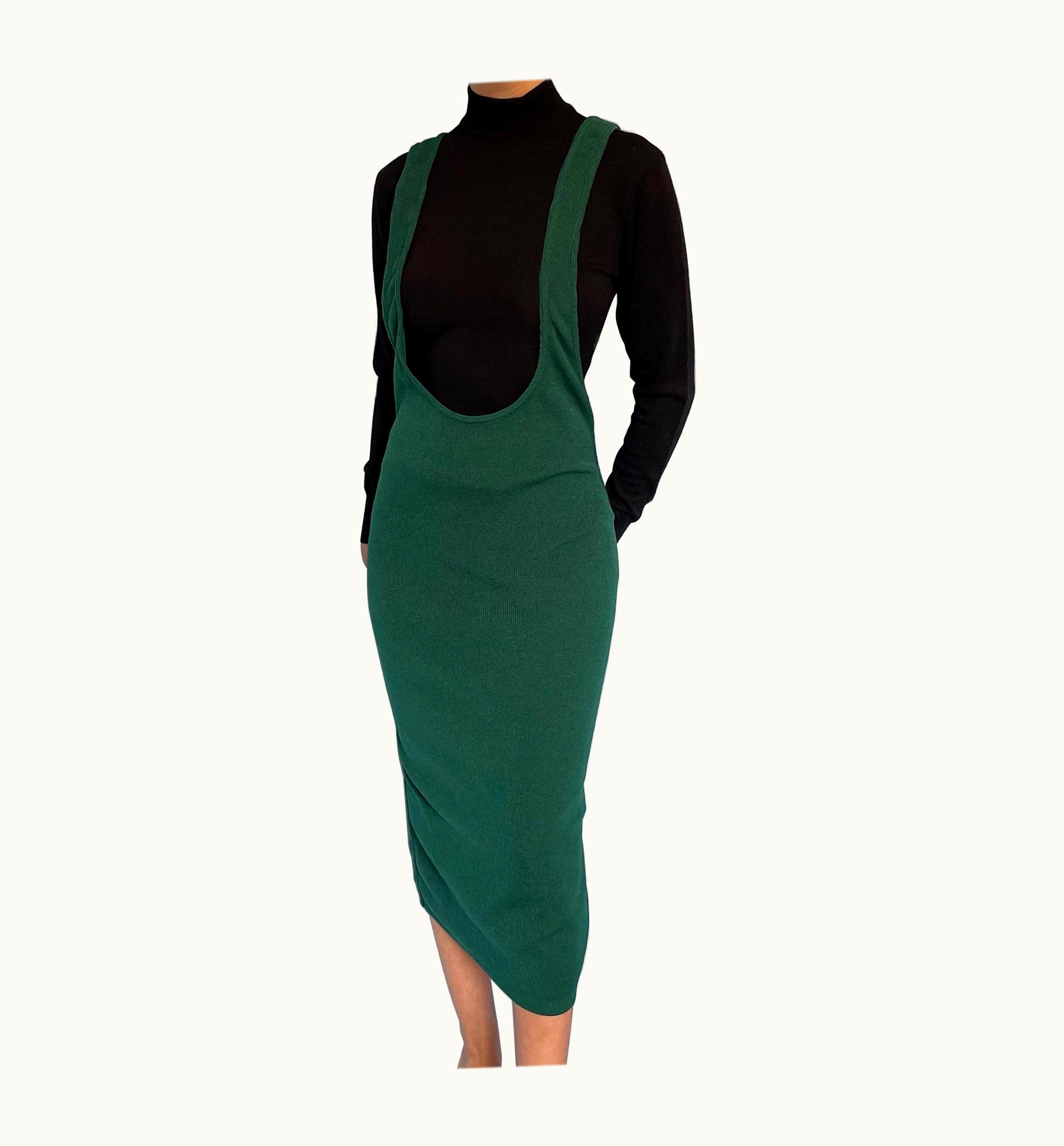 Alaia Azzedine Alaïa Fall 1988 Runway Pinafore Dress & Bodysuit Set