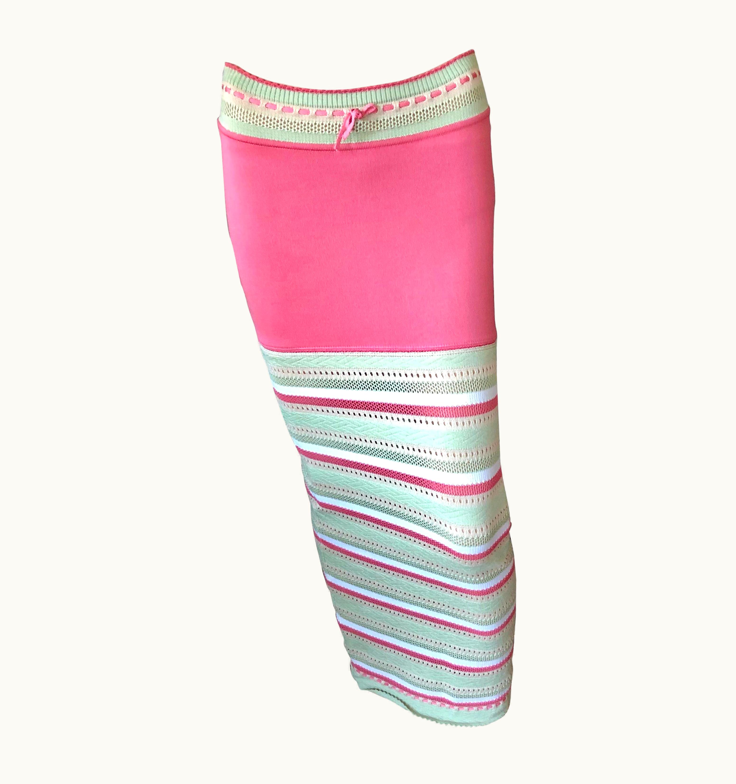 Alaia Azzedine Alaia 1990' Vintage Semi-Sheer Crochet Knit Bodycon Maxi Skirt