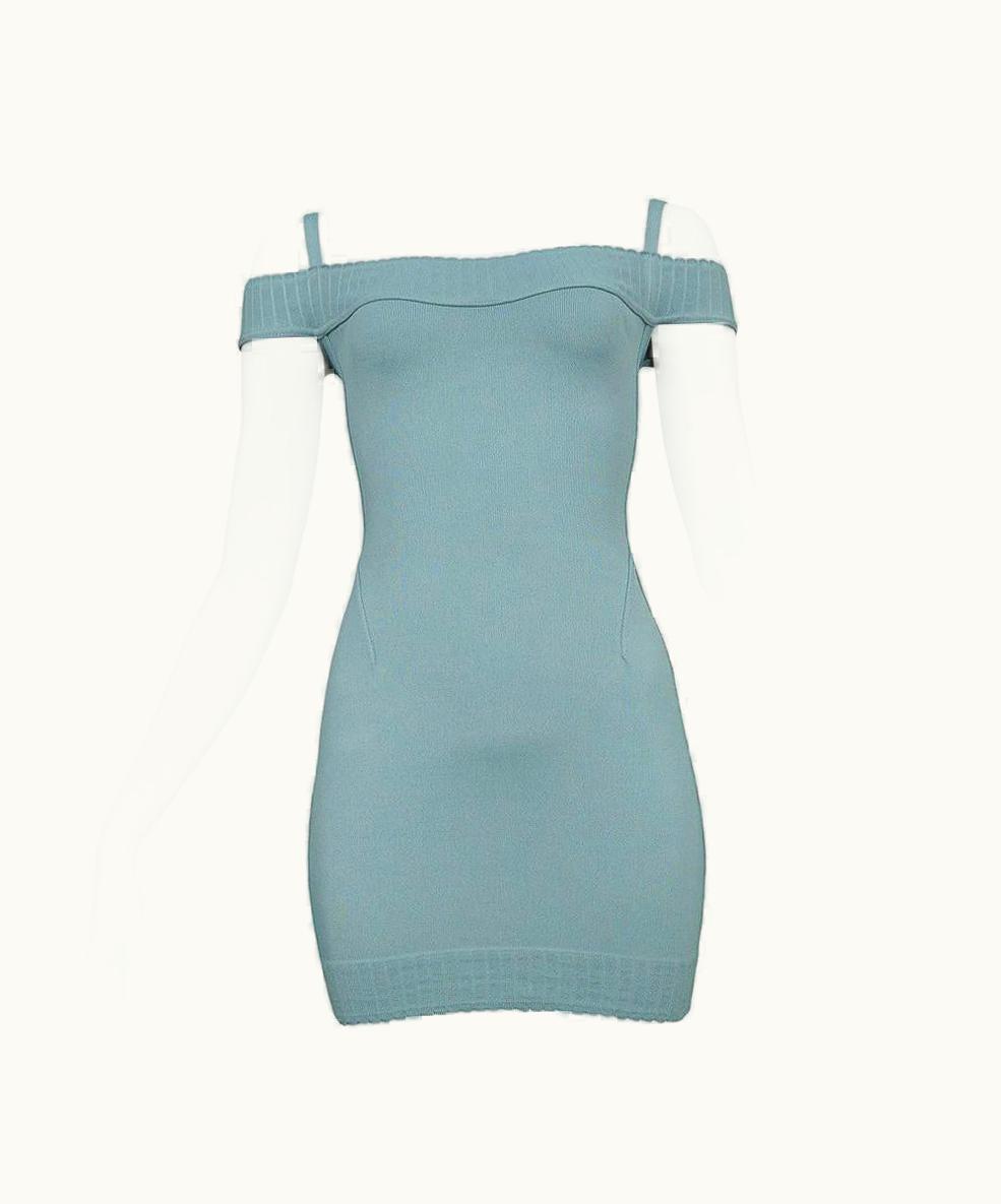 Alaia Azzedine Alaia Vintage Seafoam Mini Dress 1992